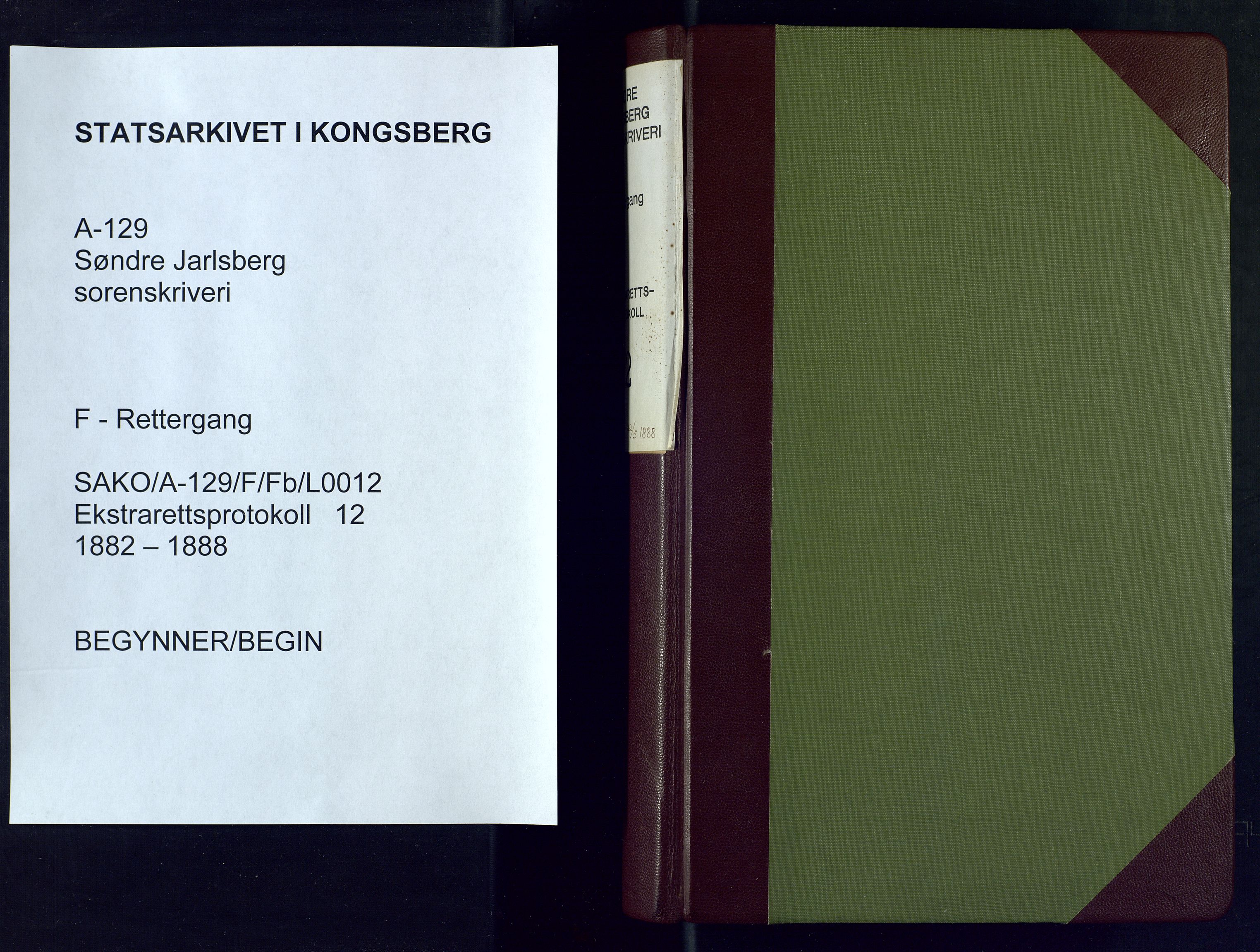 Søndre Jarlsberg sorenskriveri, SAKO/A-129/F/Fb/L0012: Ekstrarettsprotokoll, 1882-1888
