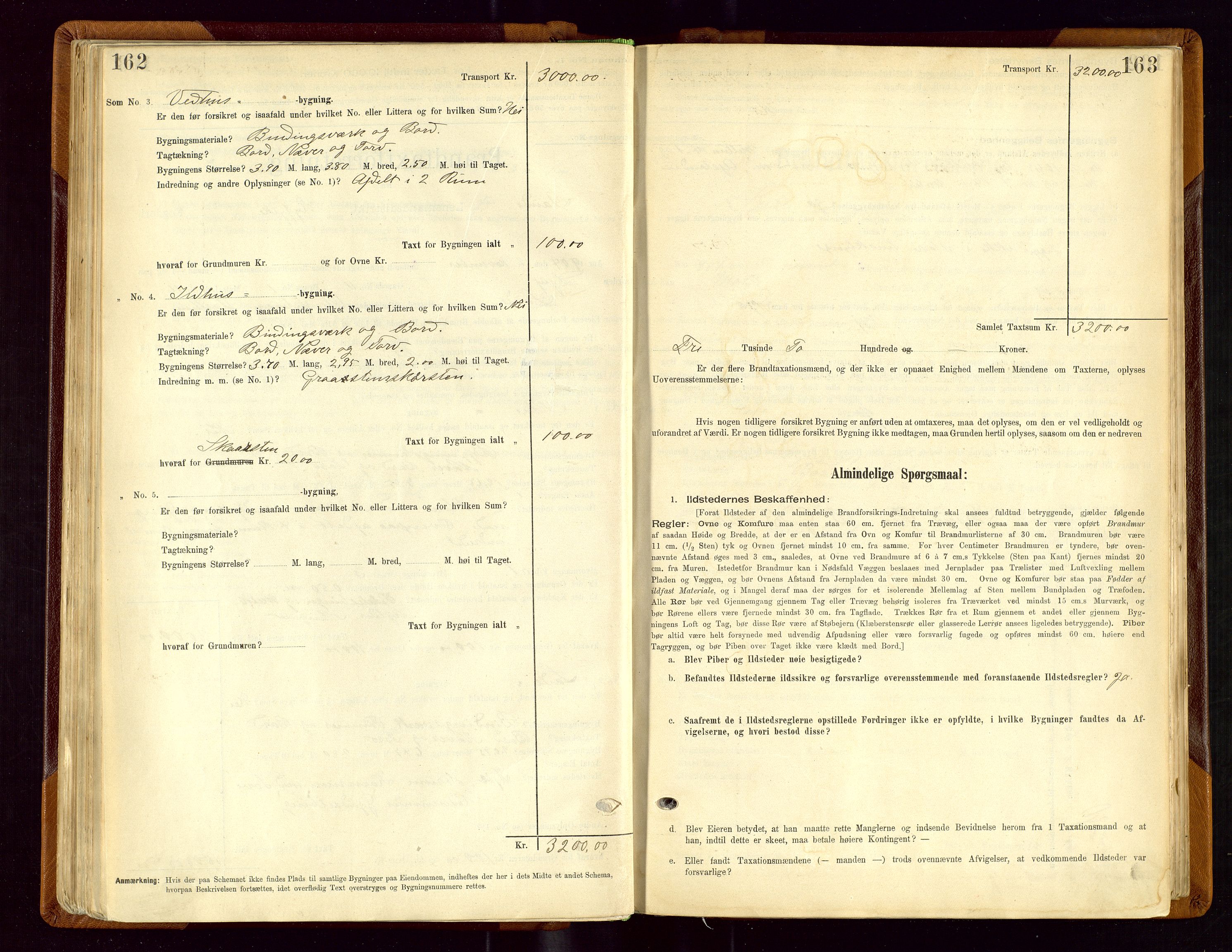 Sauda lensmannskontor, AV/SAST-A-100177/Gob/L0001: Branntakstprotokoll - skjematakst, 1894-1914, s. 162-163