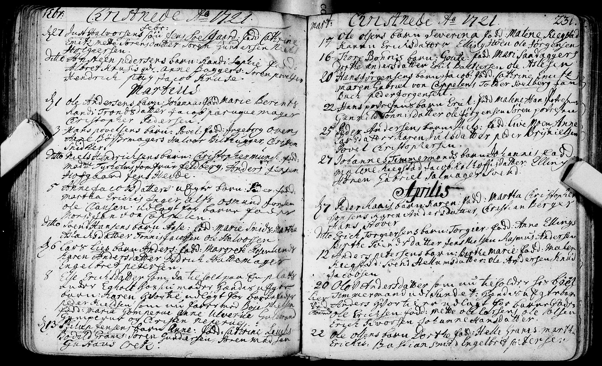 Bragernes kirkebøker, SAKO/A-6/F/Fa/L0003: Ministerialbok nr. I 3, 1706-1734, s. 231
