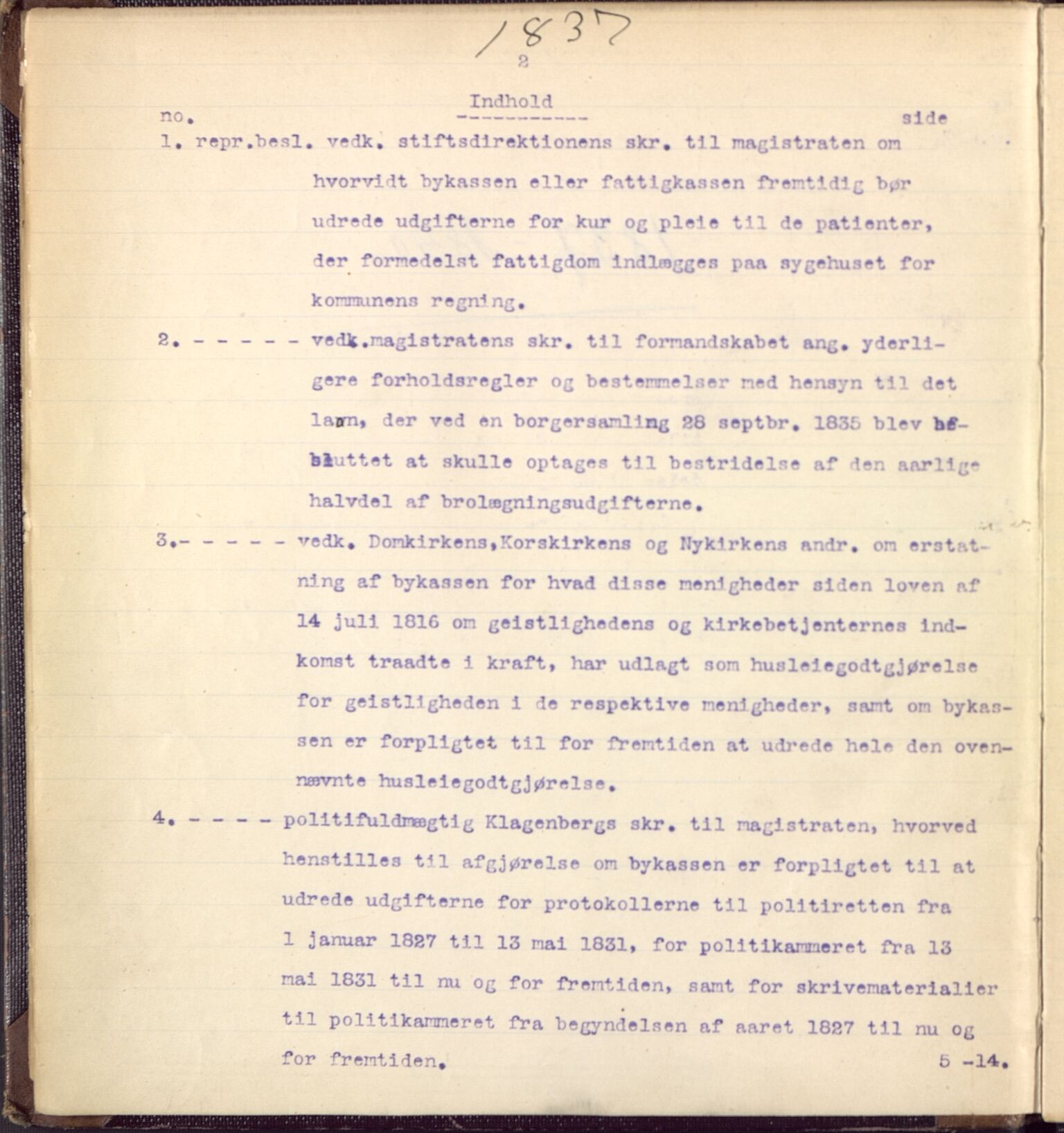 Bergen kommune. Formannskapet, BBA/A-0003/A/Ad/L0001: Bergens Kommuneforhandlinger, 1837-1840
