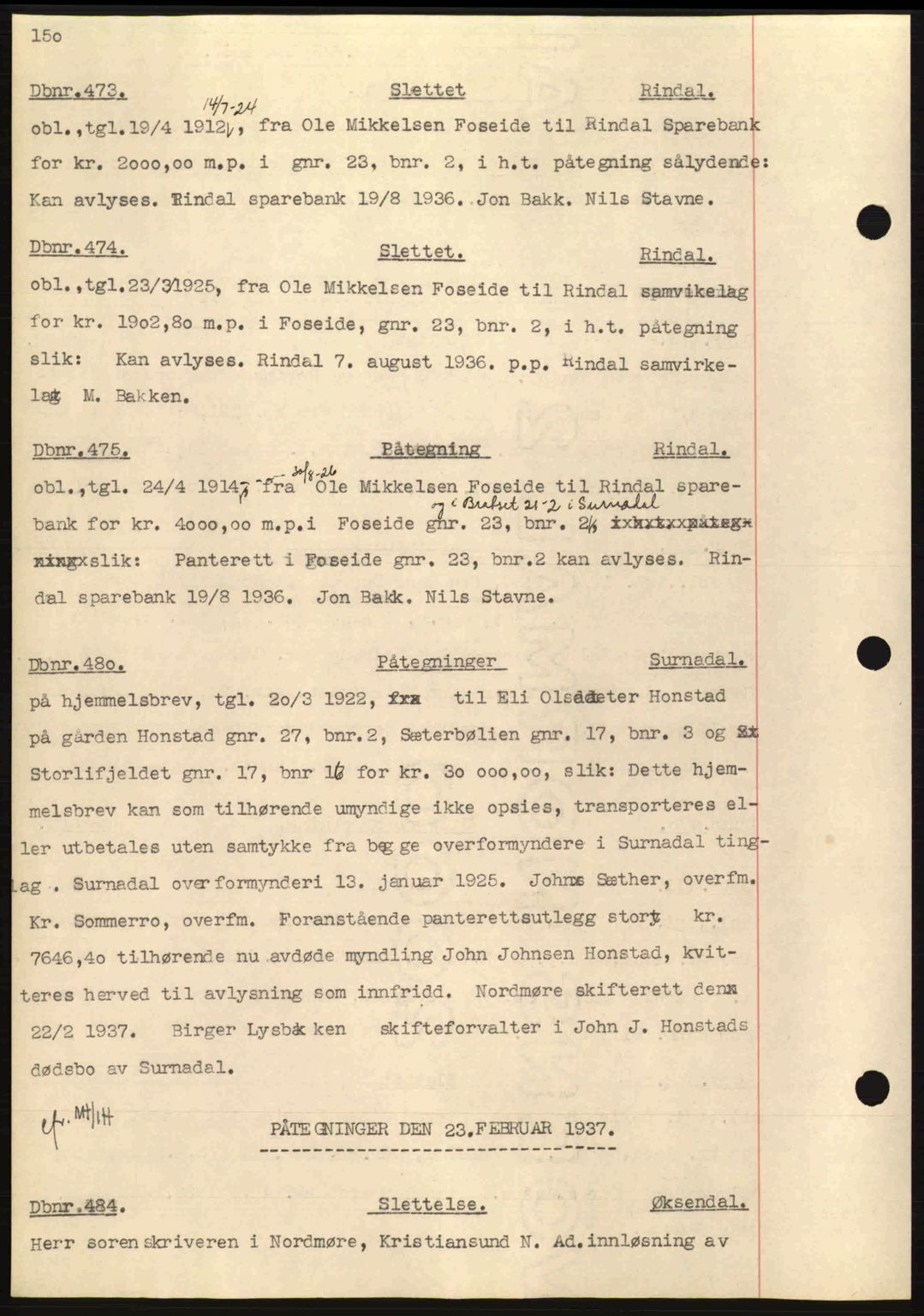 Nordmøre sorenskriveri, SAT/A-4132/1/2/2Ca: Pantebok nr. C80, 1936-1939, Dagboknr: 473/1937