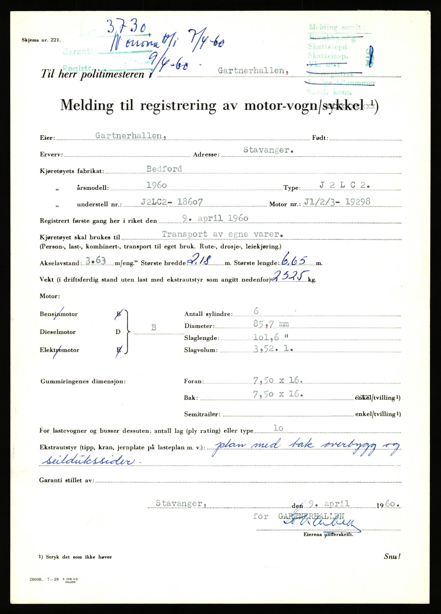 Stavanger trafikkstasjon, AV/SAST-A-101942/0/F/L0011: L-3700 - L-4199, 1930-1971, s. 181