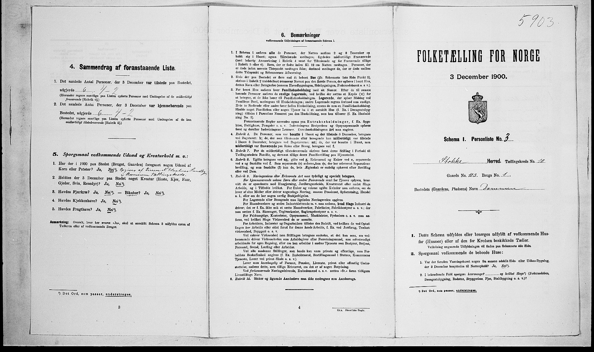 RA, Folketelling 1900 for 0720 Stokke herred, 1900, s. 1602