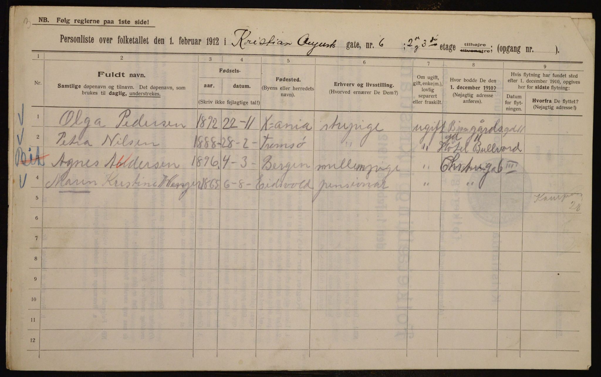OBA, Kommunal folketelling 1.2.1912 for Kristiania, 1912, s. 54224