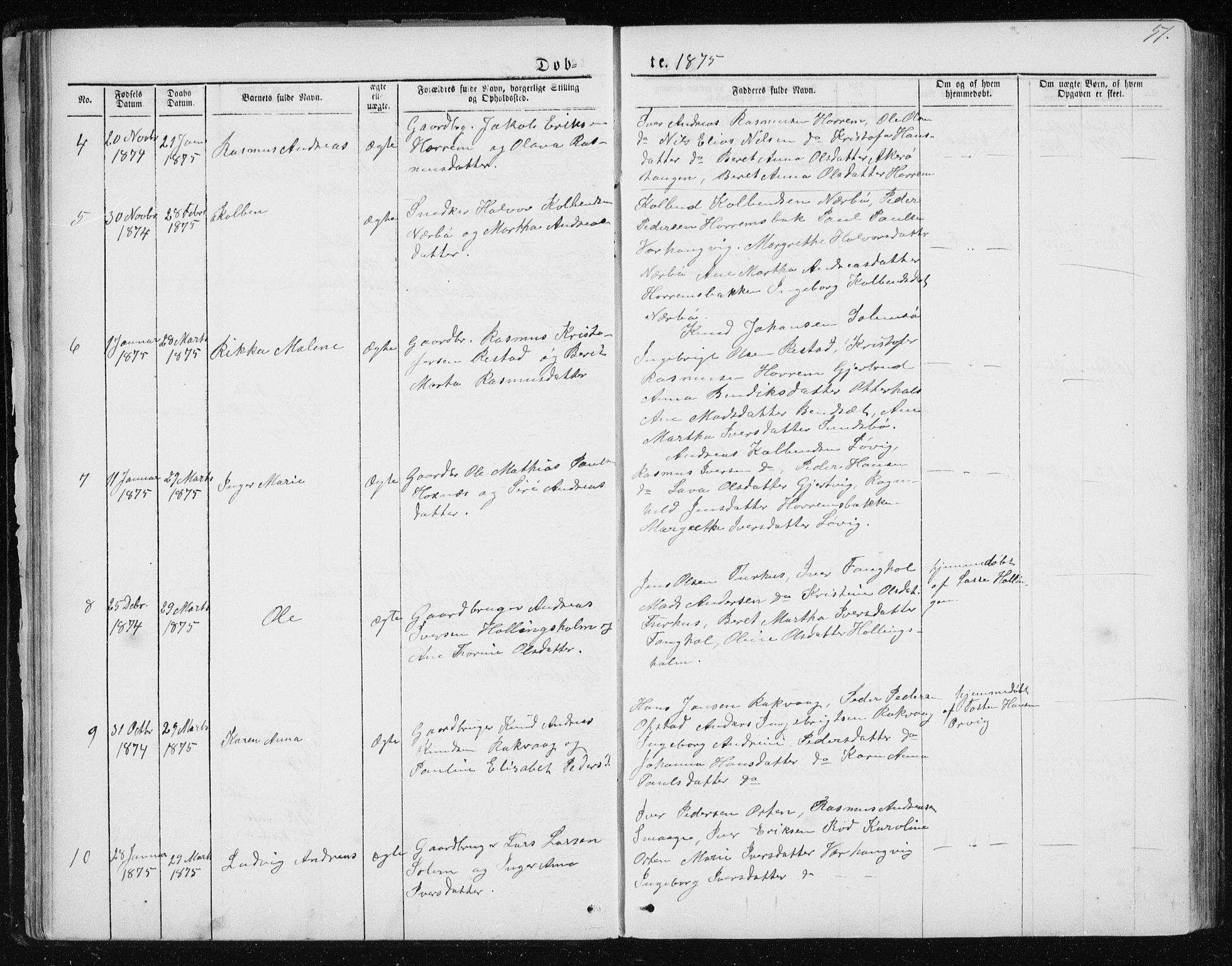 Ministerialprotokoller, klokkerbøker og fødselsregistre - Møre og Romsdal, SAT/A-1454/560/L0724: Klokkerbok nr. 560C01, 1867-1892, s. 51