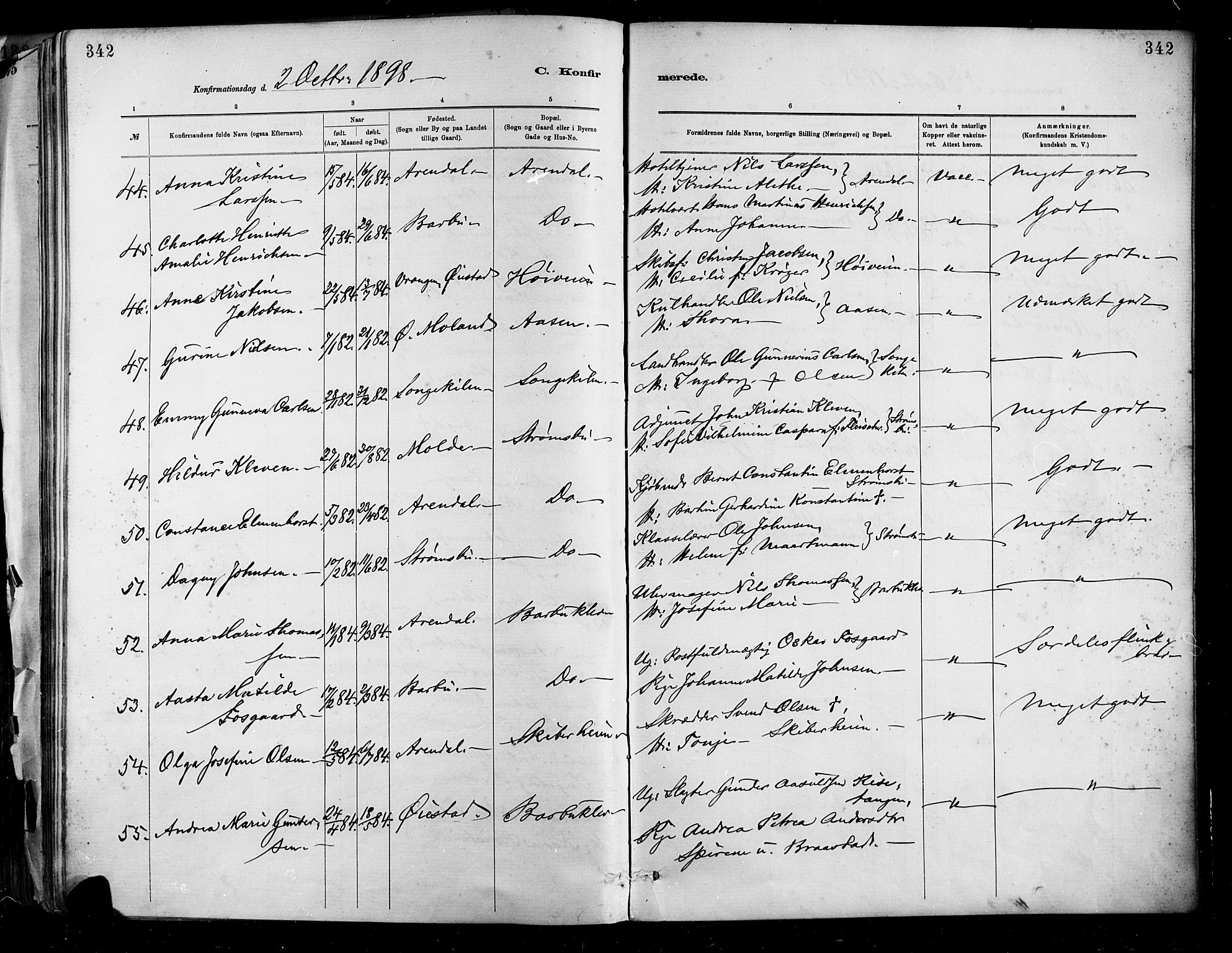 Barbu sokneprestkontor, AV/SAK-1111-0003/F/Fa/L0002: Ministerialbok nr. A 2, 1883-1898, s. 342
