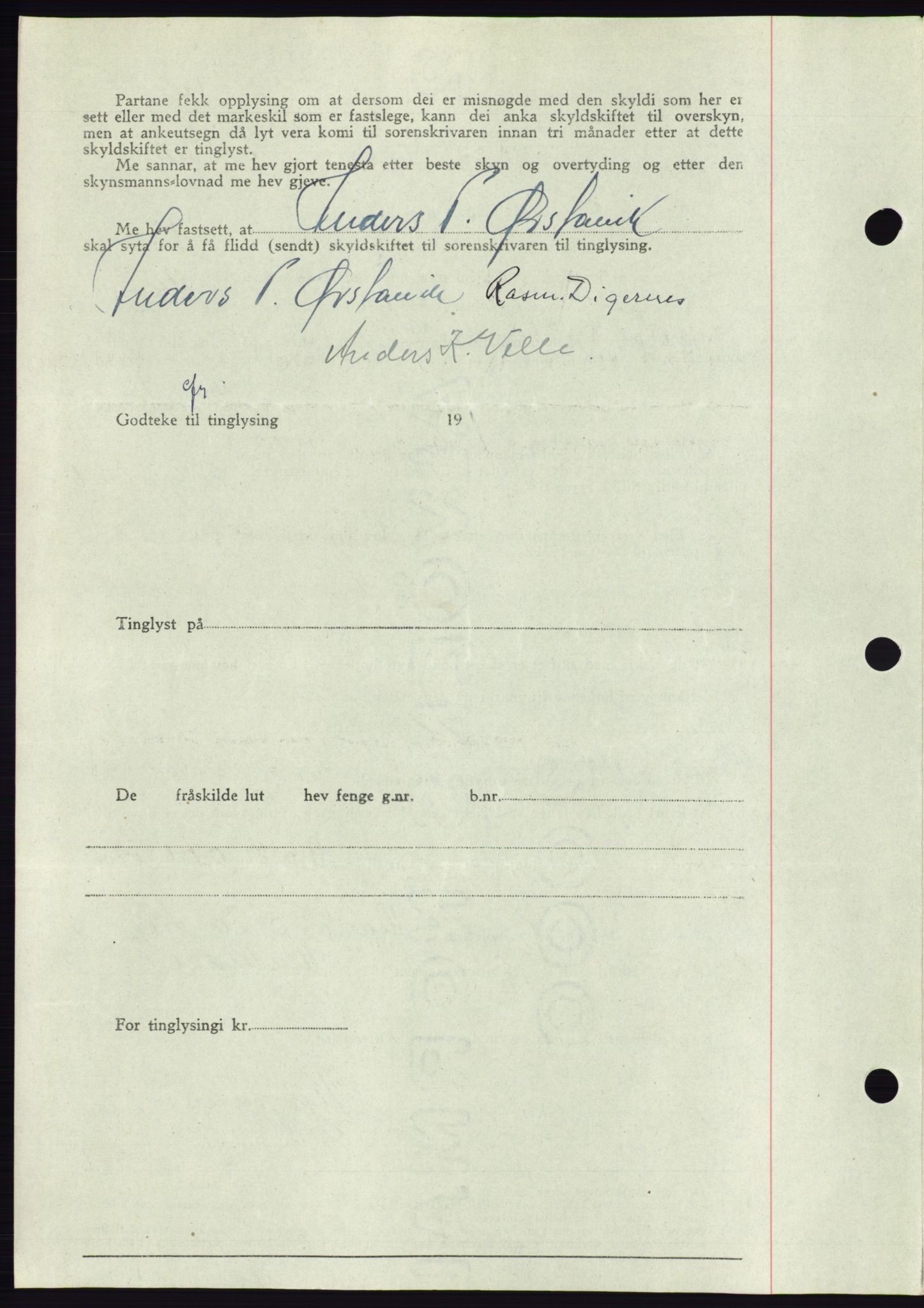 Søre Sunnmøre sorenskriveri, AV/SAT-A-4122/1/2/2C/L0078: Pantebok nr. 4A, 1946-1946, Dagboknr: 925/1946