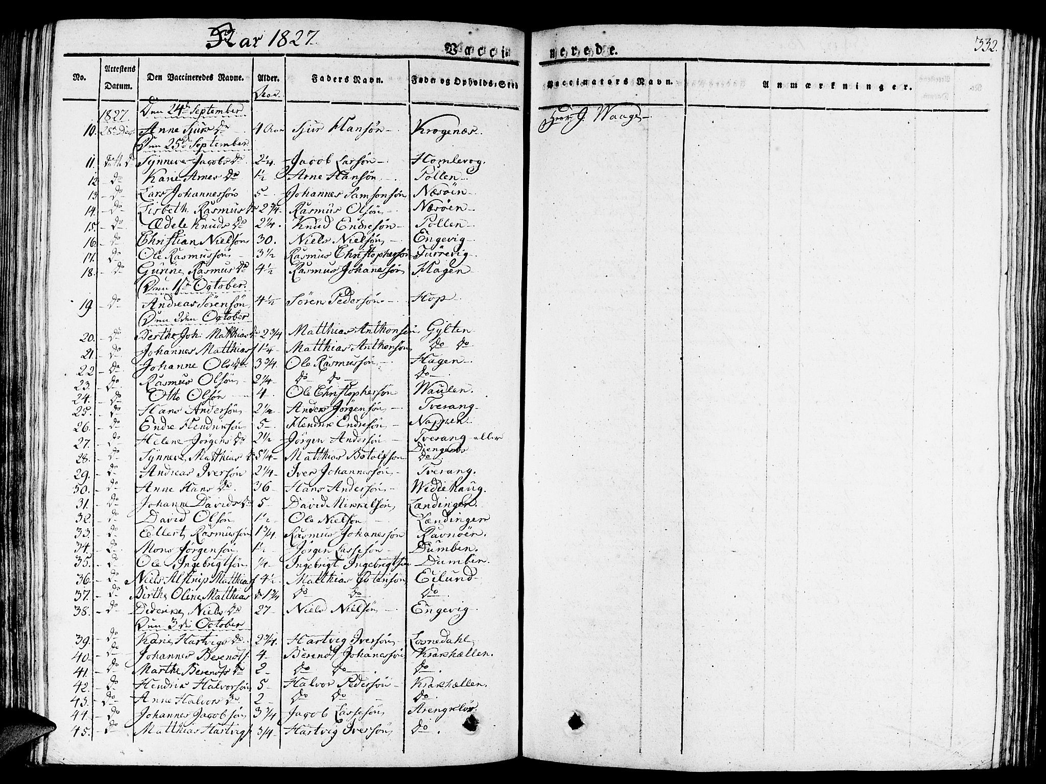 Gulen sokneprestembete, AV/SAB-A-80201/H/Haa/Haaa/L0019: Ministerialbok nr. A 19, 1826-1836, s. 332
