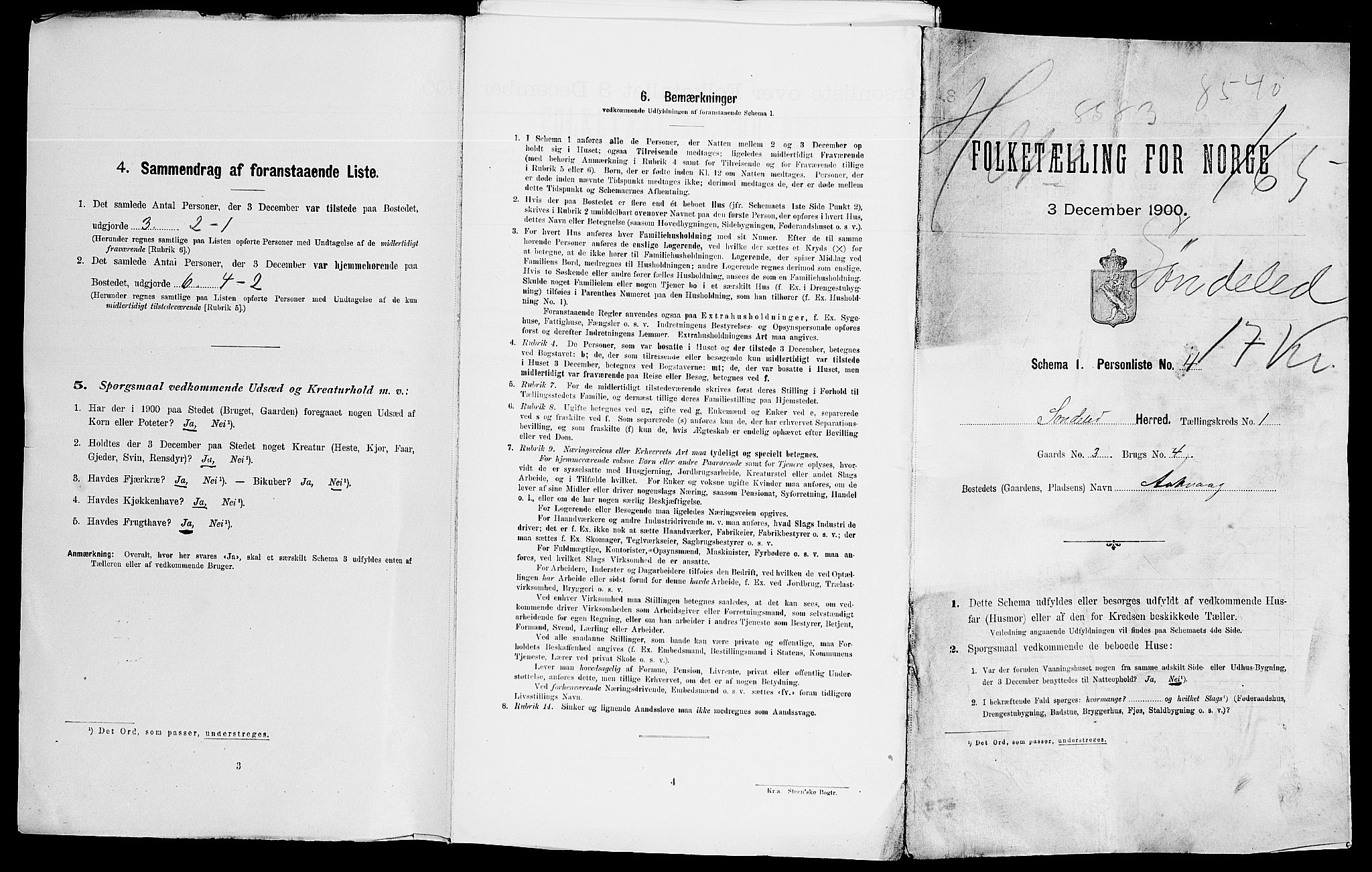 SAK, Folketelling 1900 for 0913 Søndeled herred, 1900, s. 82