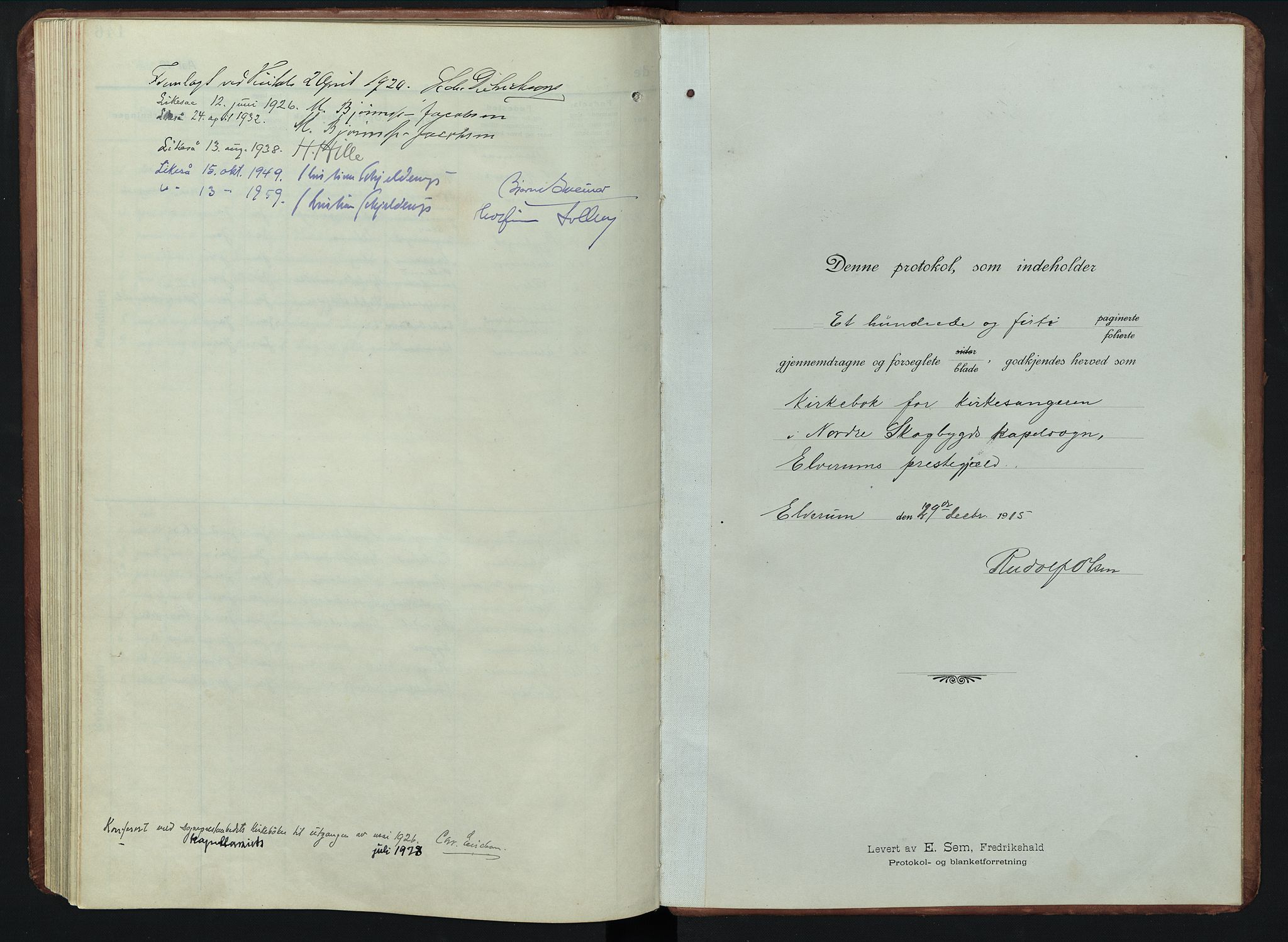 Elverum prestekontor, AV/SAH-PREST-044/H/Ha/Hab/L0011: Klokkerbok nr. 11, 1915-1947