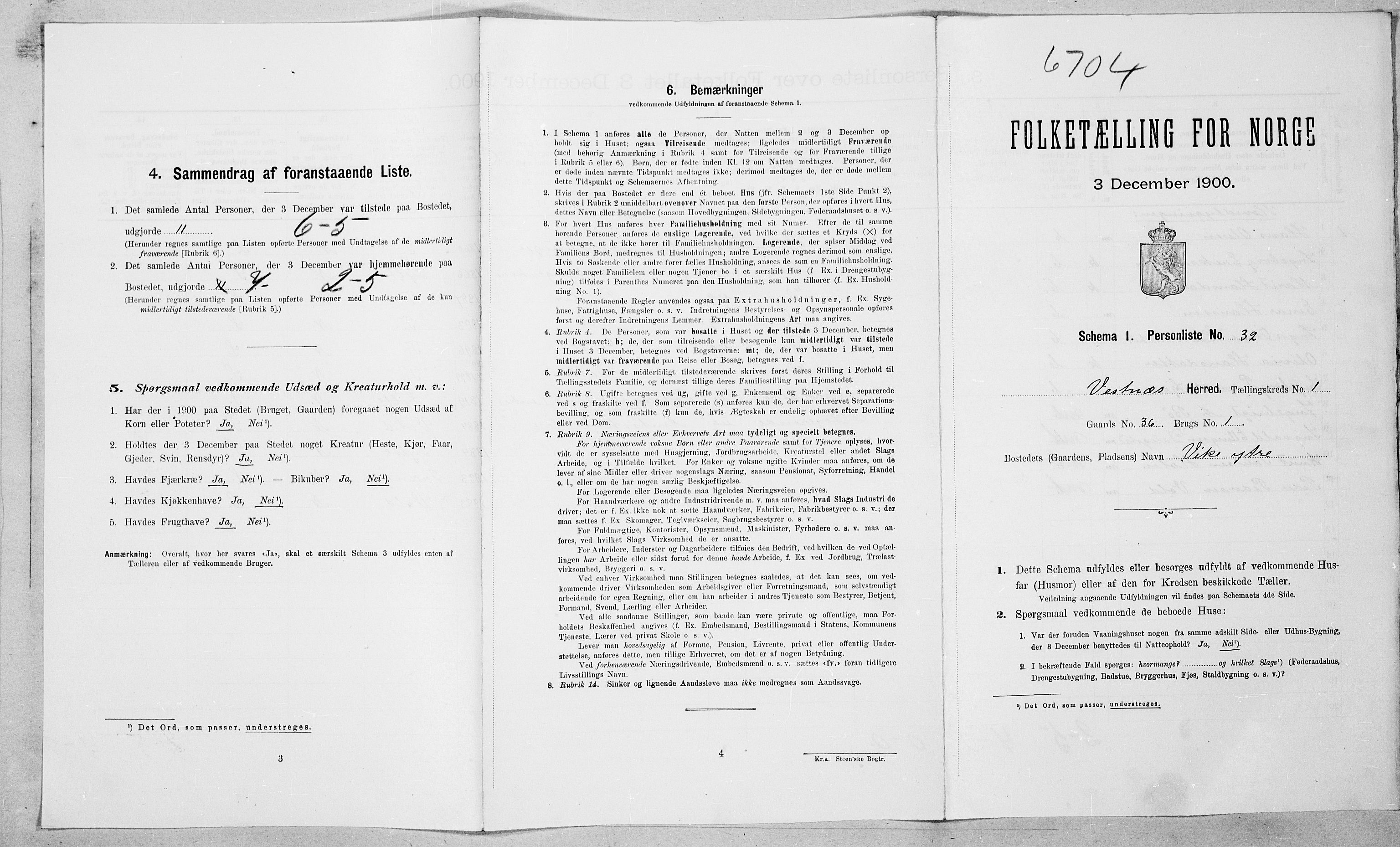 SAT, Folketelling 1900 for 1535 Vestnes herred, 1900, s. 120