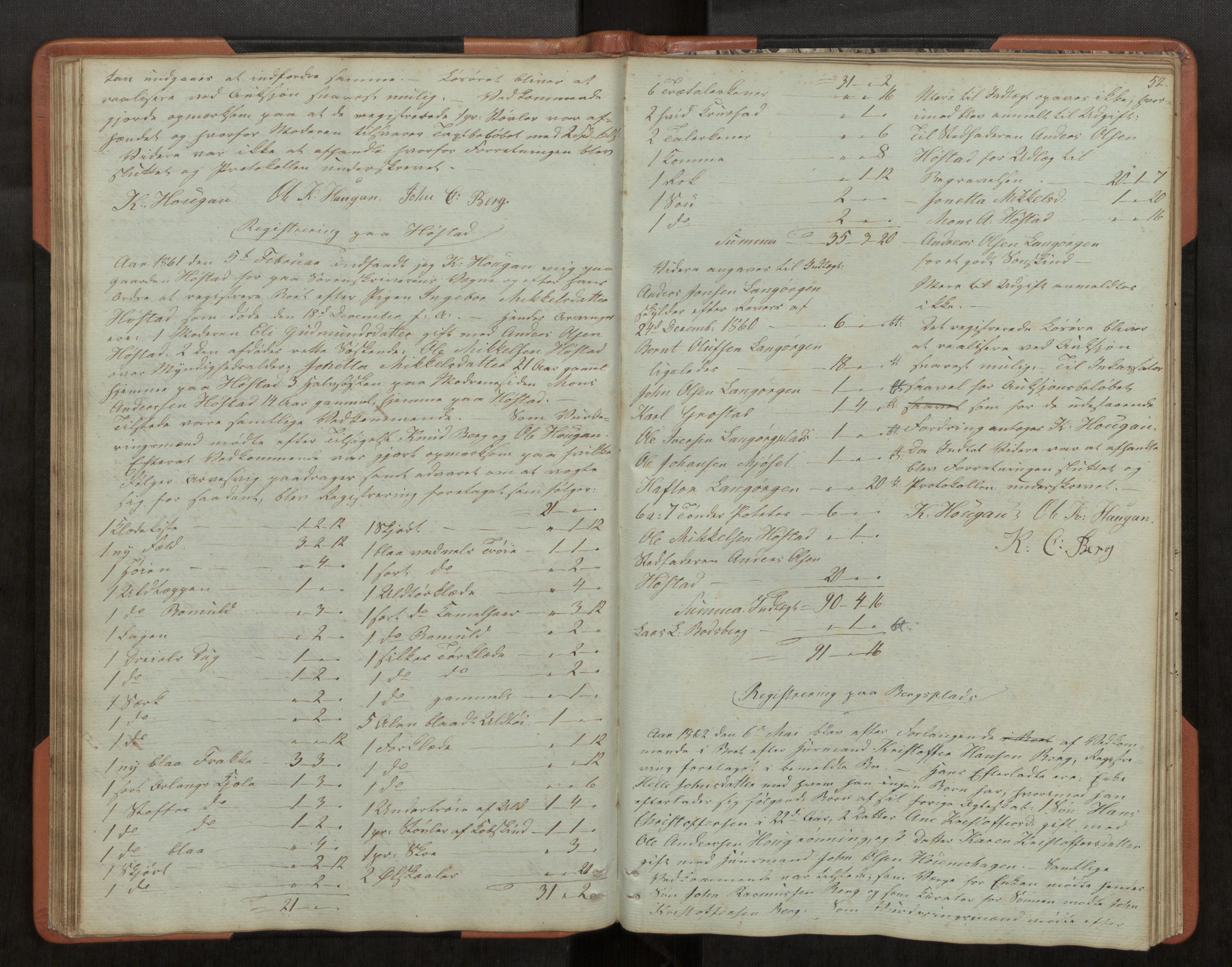 Strinda og Selbu sorenskriveri, AV/SAT-A-0015/3/3C/L0001: Skifteregistreringsprot. for Byneset, 1852-1870, s. 52