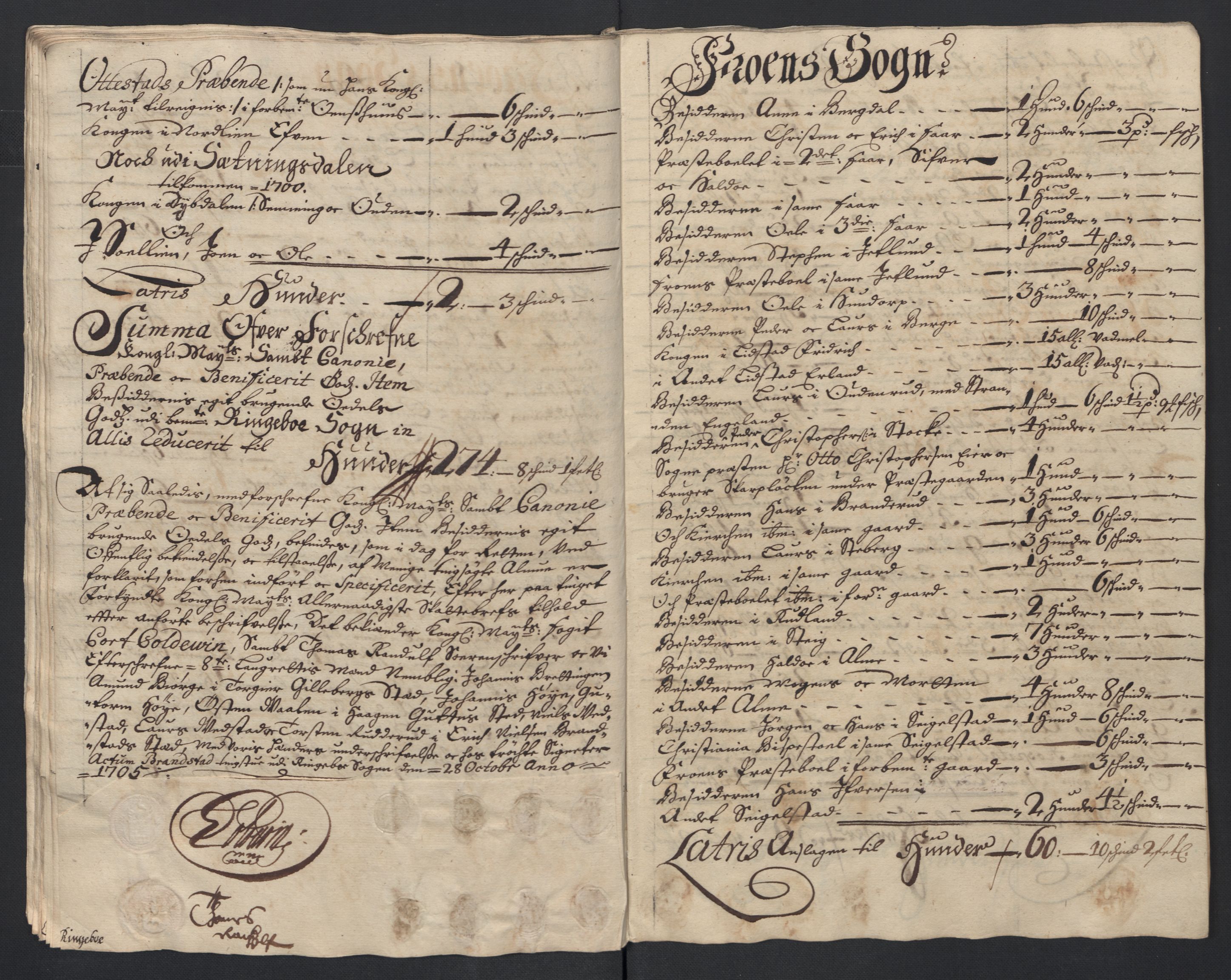 Rentekammeret inntil 1814, Reviderte regnskaper, Fogderegnskap, AV/RA-EA-4092/R17/L1178: Fogderegnskap Gudbrandsdal, 1705-1707, s. 79