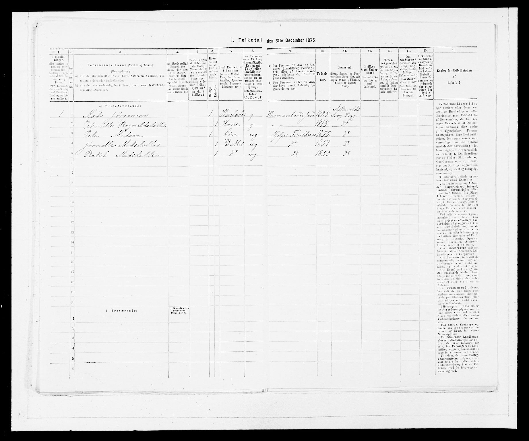 SAB, Folketelling 1875 for 1428P Askvoll prestegjeld, 1875, s. 453