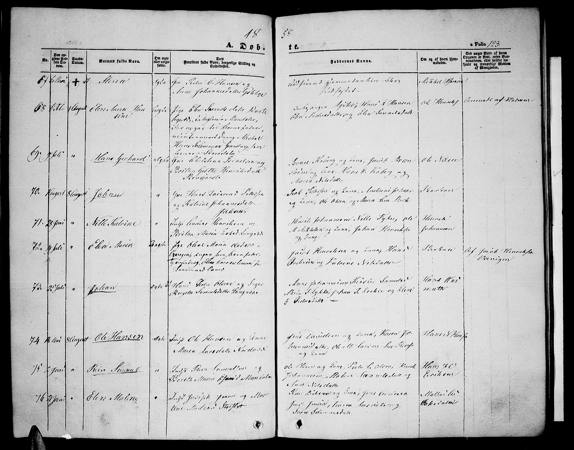 Lyngen sokneprestembete, AV/SATØ-S-1289/H/He/Heb/L0002klokker: Klokkerbok nr. 2, 1839-1860, s. 123