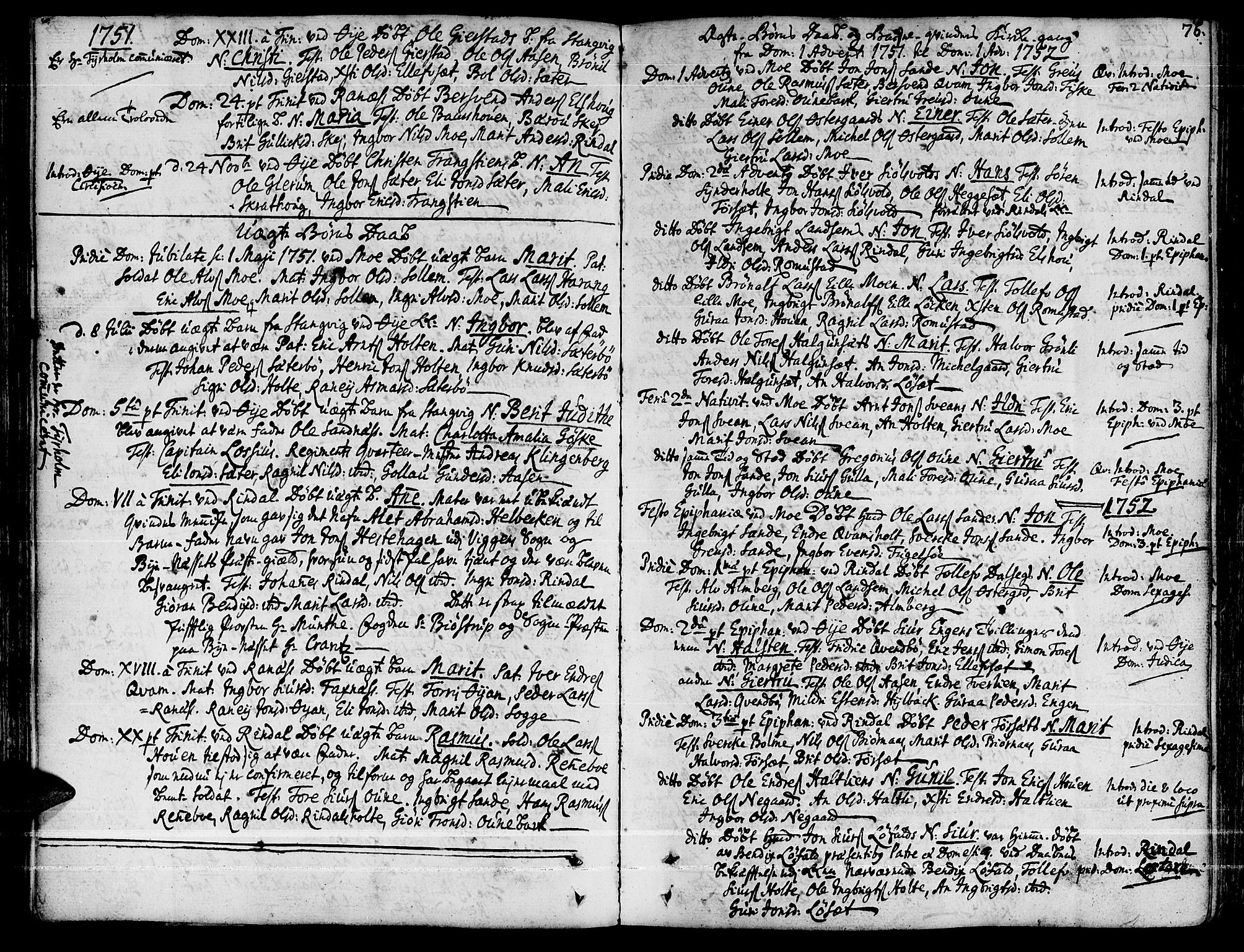 Ministerialprotokoller, klokkerbøker og fødselsregistre - Møre og Romsdal, AV/SAT-A-1454/595/L1039: Ministerialbok nr. 595A01, 1750-1796, s. 76