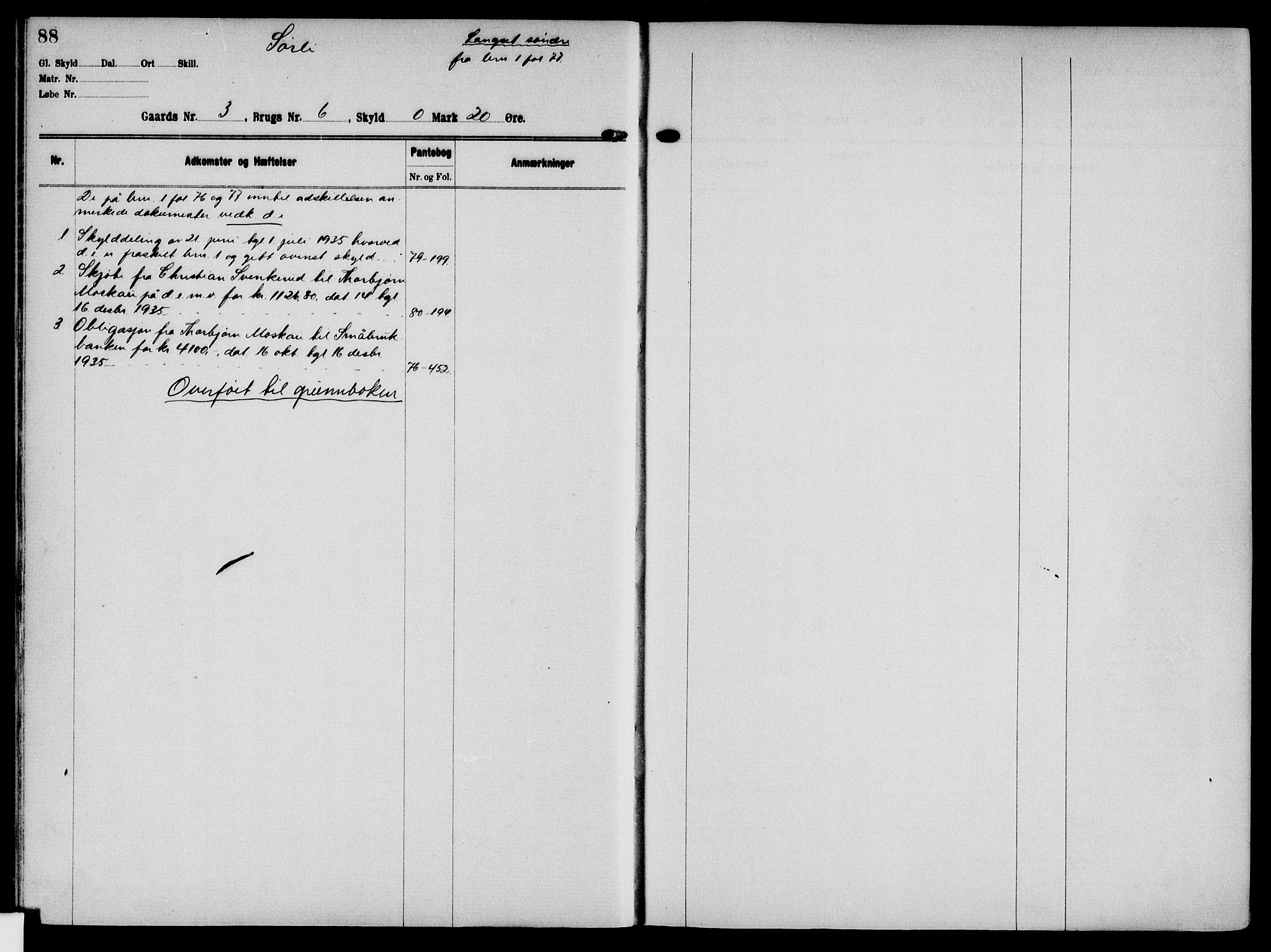 Solør tingrett, AV/SAH-TING-008/H/Ha/Hak/L0001: Panteregister nr. I, 1900-1935, s. 88