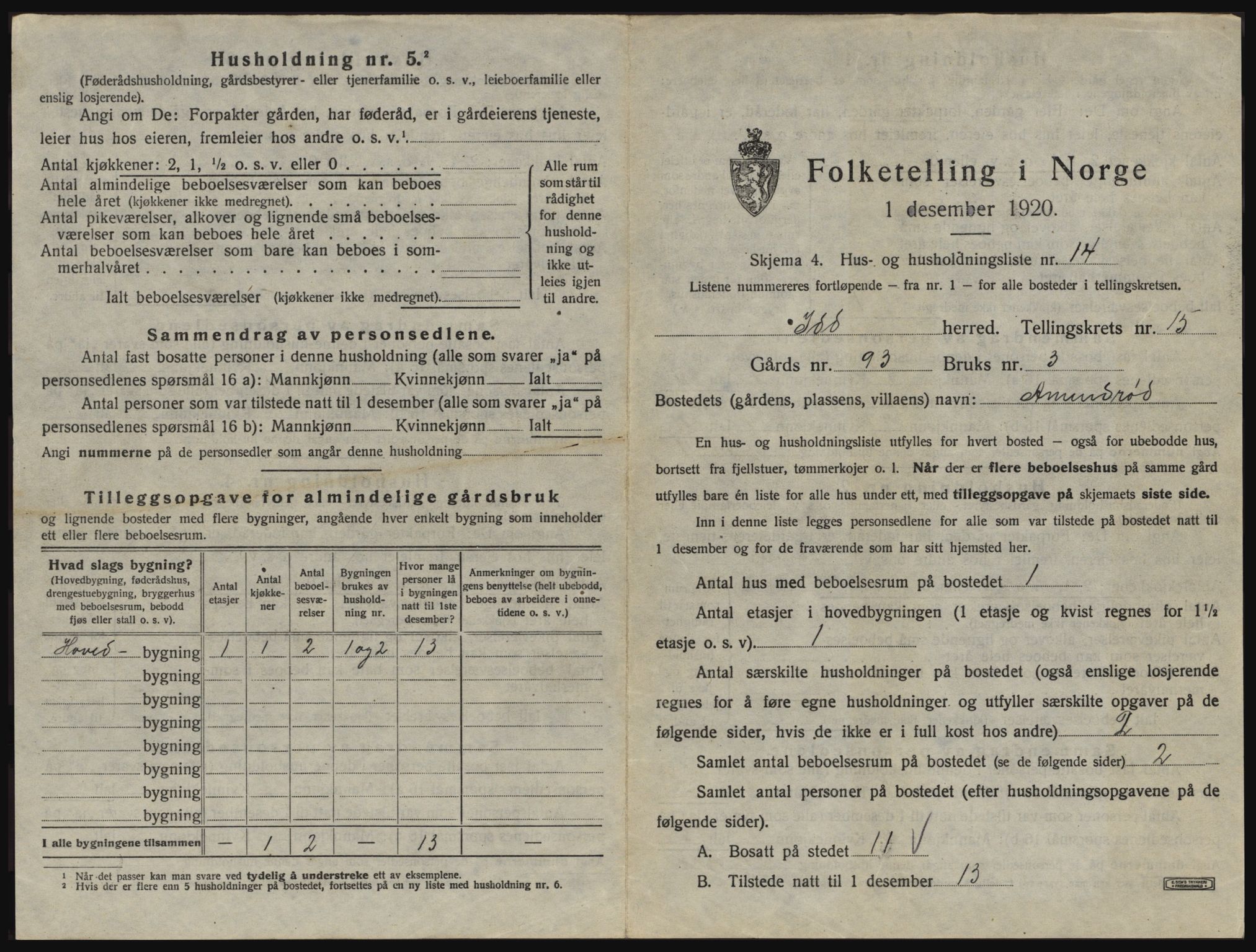 SAO, Folketelling 1920 for 0117 Idd herred, 1920, s. 1954