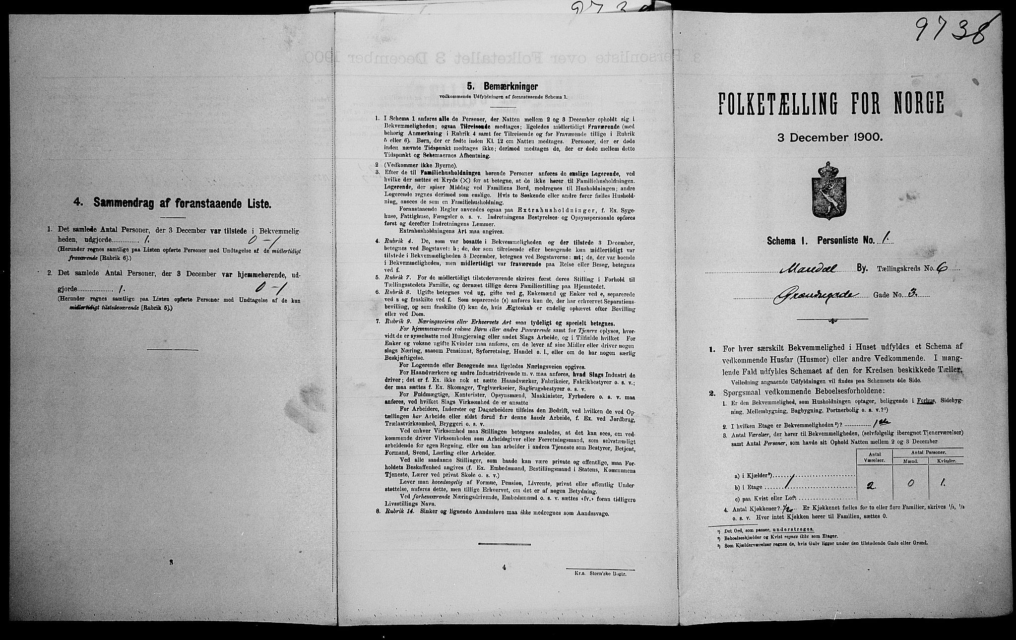 SAK, Folketelling 1900 for 1002 Mandal ladested, 1900, s. 772