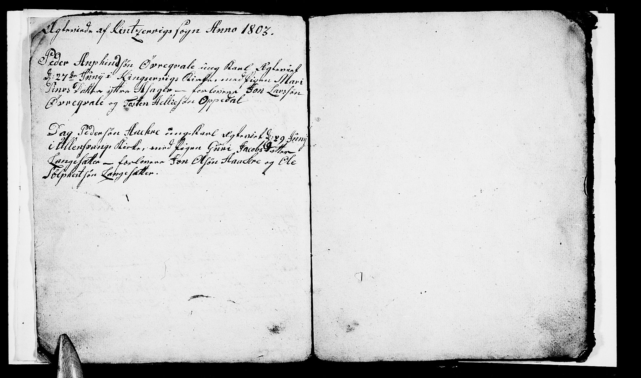 Ullensvang sokneprestembete, SAB/A-78701/H/Hab: Klokkerbok nr. A 2, 1803-1804