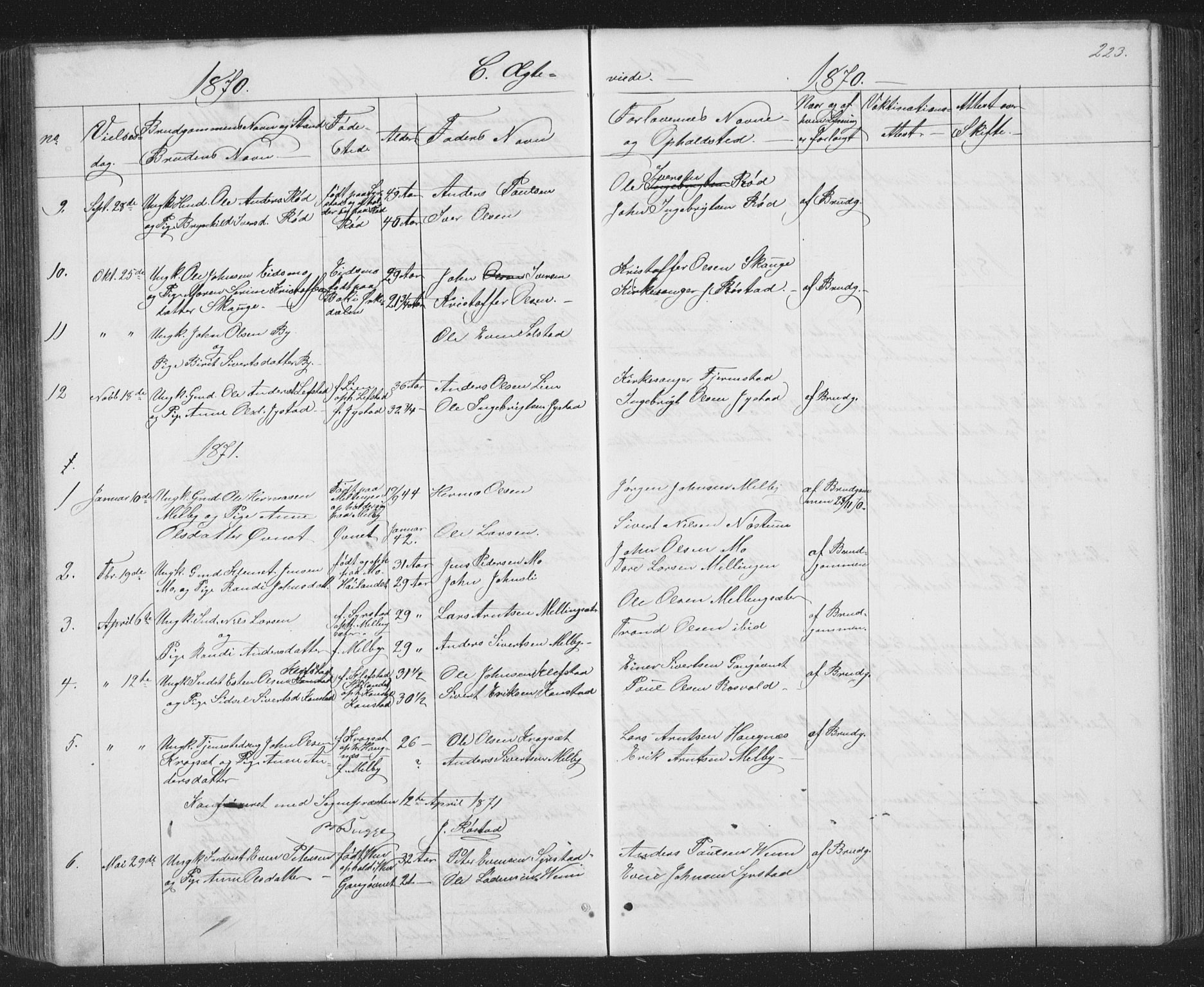 Ministerialprotokoller, klokkerbøker og fødselsregistre - Sør-Trøndelag, AV/SAT-A-1456/667/L0798: Klokkerbok nr. 667C03, 1867-1929, s. 223