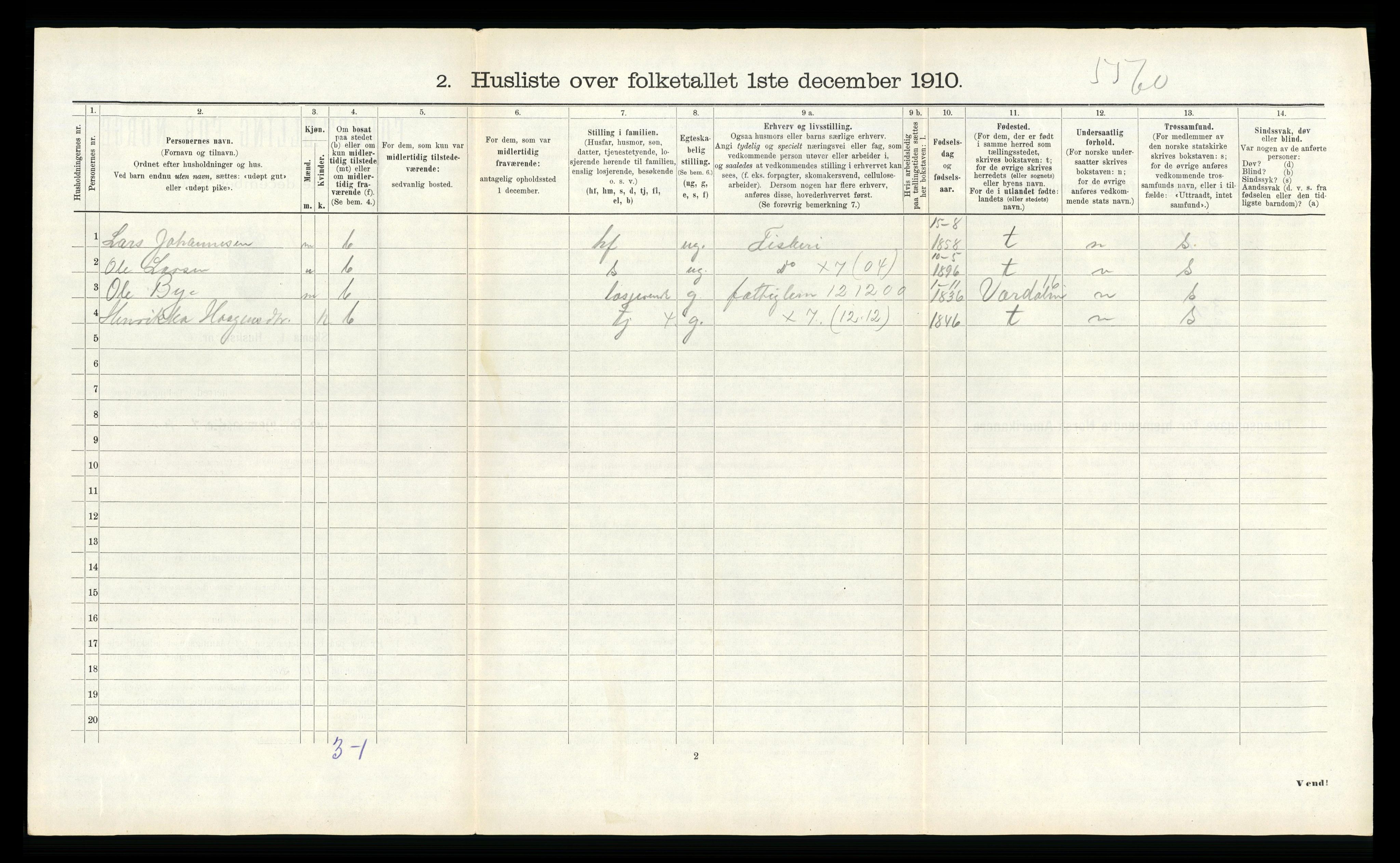 RA, Folketelling 1910 for 1617 Hitra herred, 1910, s. 274