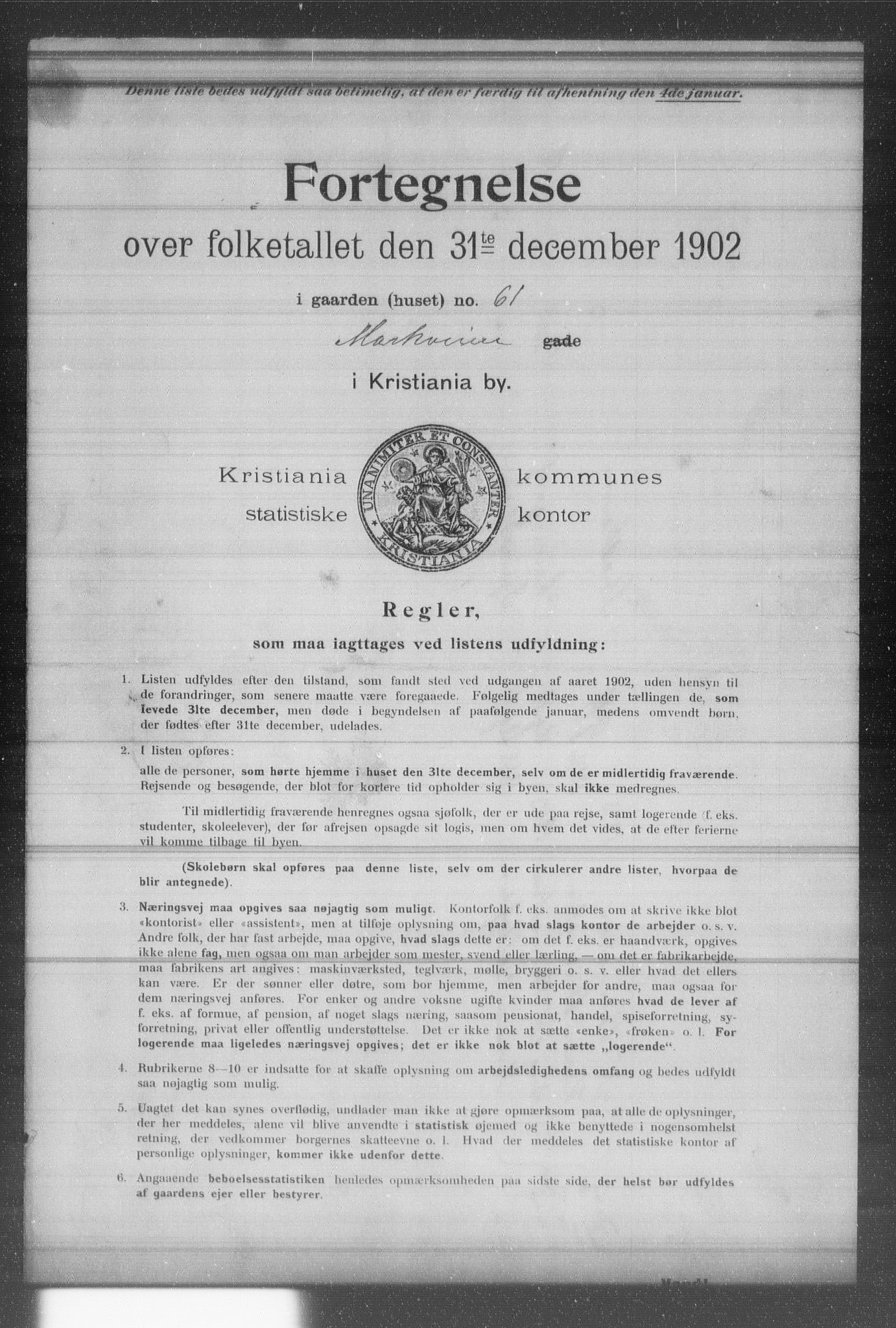 OBA, Kommunal folketelling 31.12.1902 for Kristiania kjøpstad, 1902, s. 12292