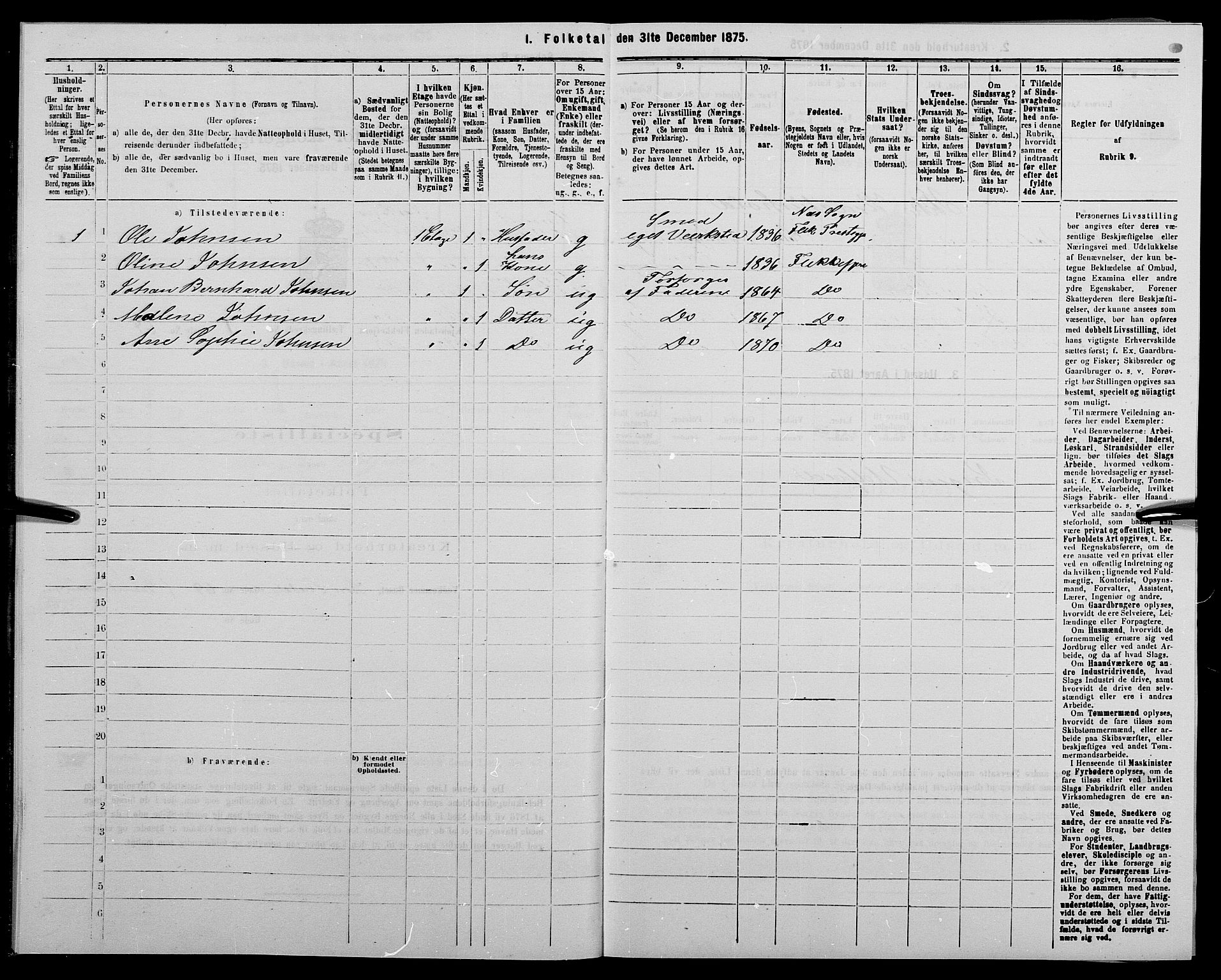 SAK, Folketelling 1875 for 1004B Flekkefjord prestegjeld, Flekkefjord kjøpstad, 1875, s. 35