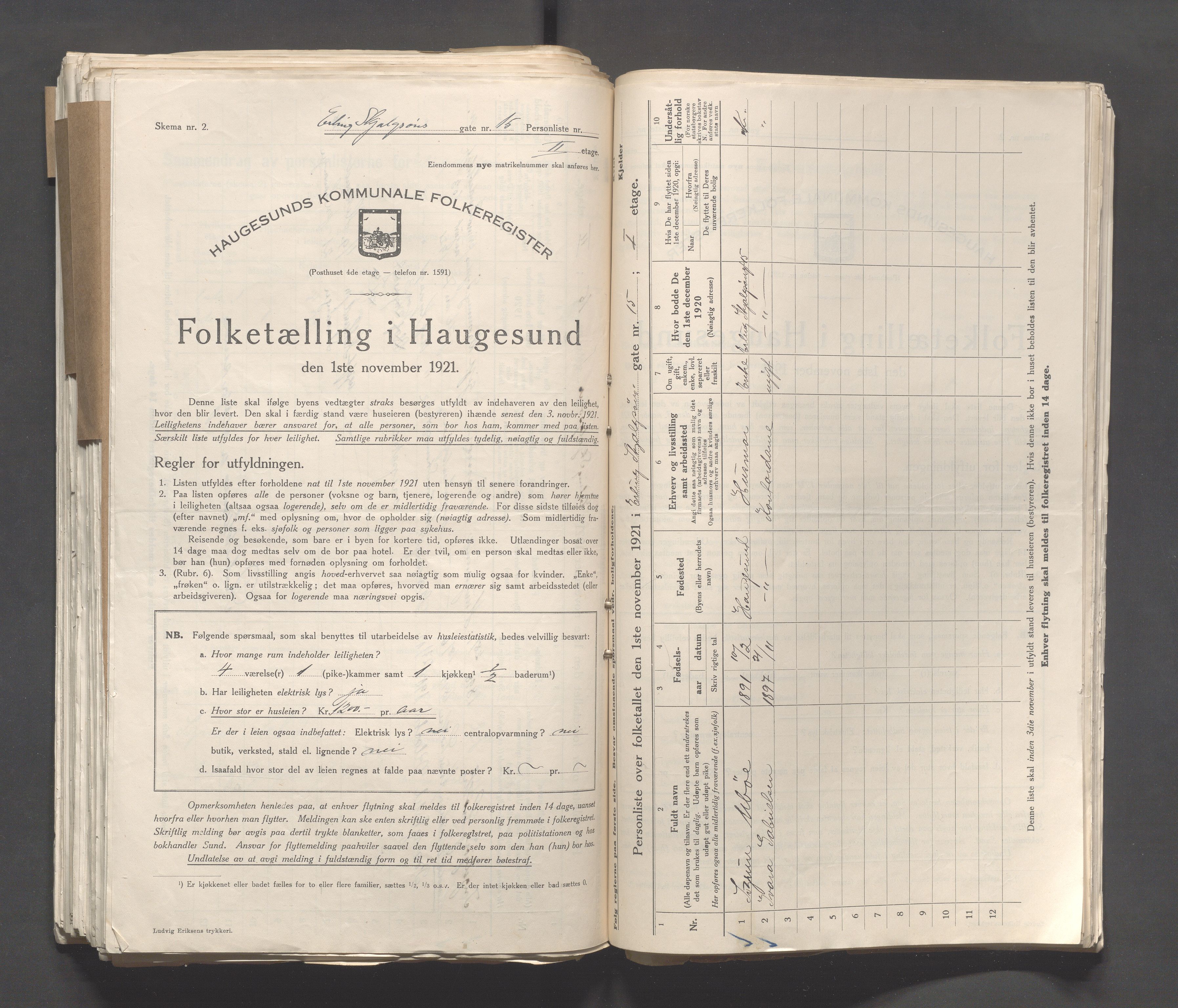 IKAR, Kommunal folketelling 1.11.1921 for Haugesund, 1921, s. 706