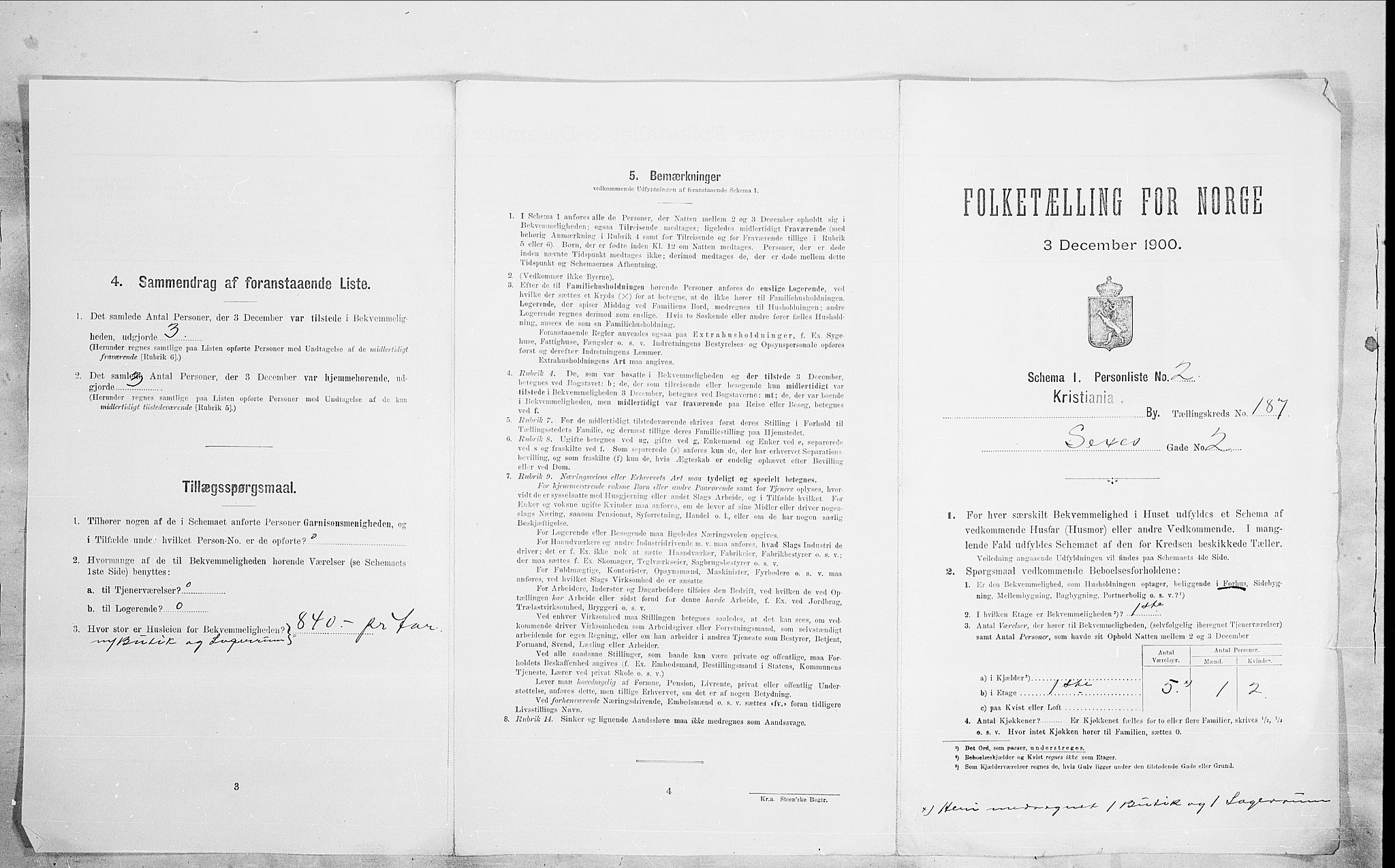 SAO, Folketelling 1900 for 0301 Kristiania kjøpstad, 1900, s. 84201