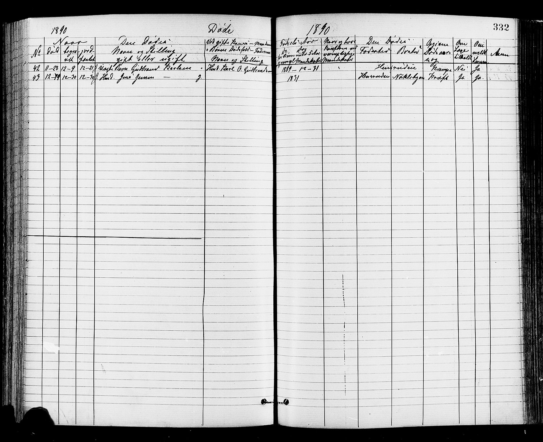 Jevnaker prestekontor, AV/SAH-PREST-116/H/Ha/Haa/L0008: Ministerialbok nr. 8, 1877-1890, s. 332