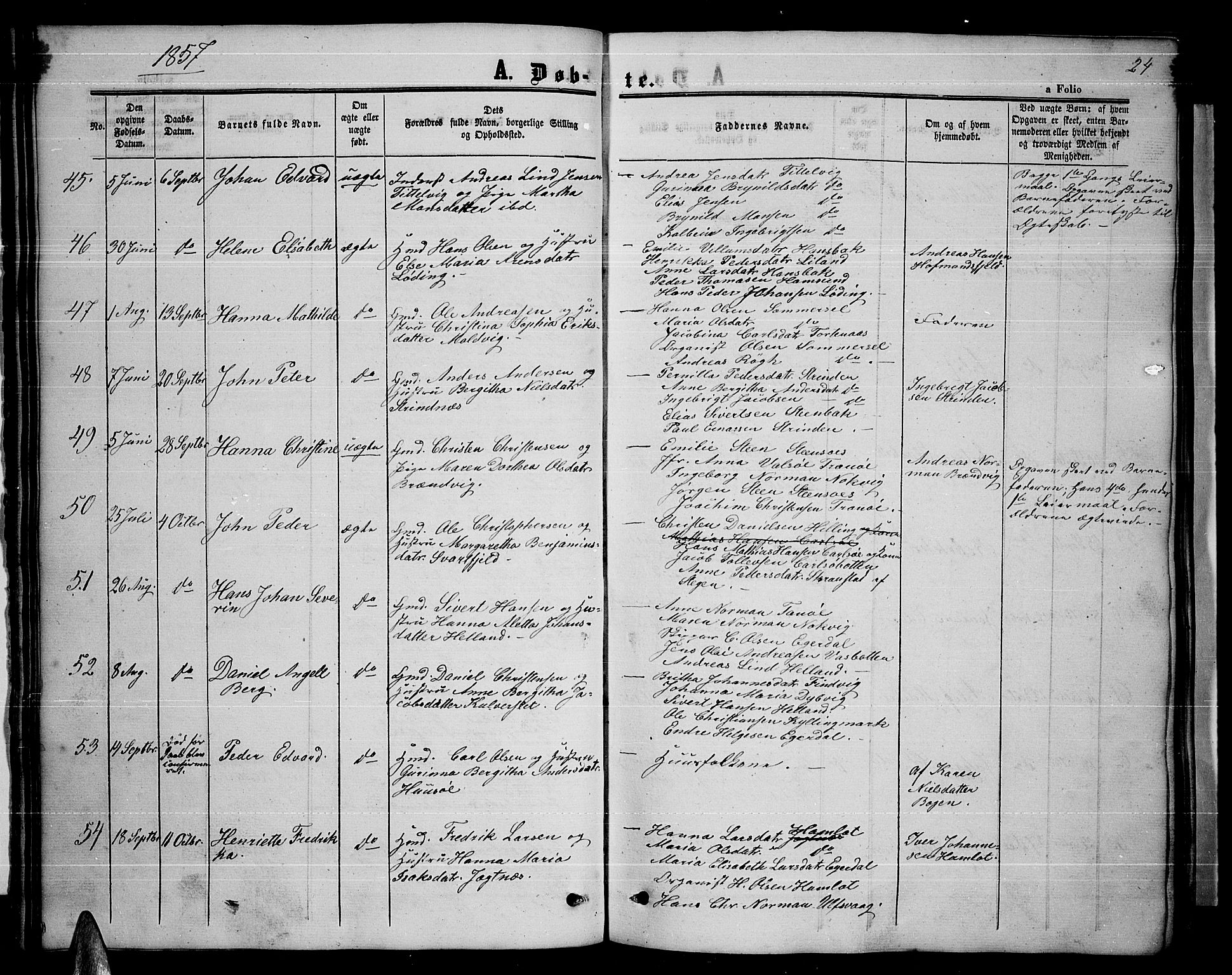 Ministerialprotokoller, klokkerbøker og fødselsregistre - Nordland, AV/SAT-A-1459/859/L0857: Klokkerbok nr. 859C03, 1854-1873, s. 24