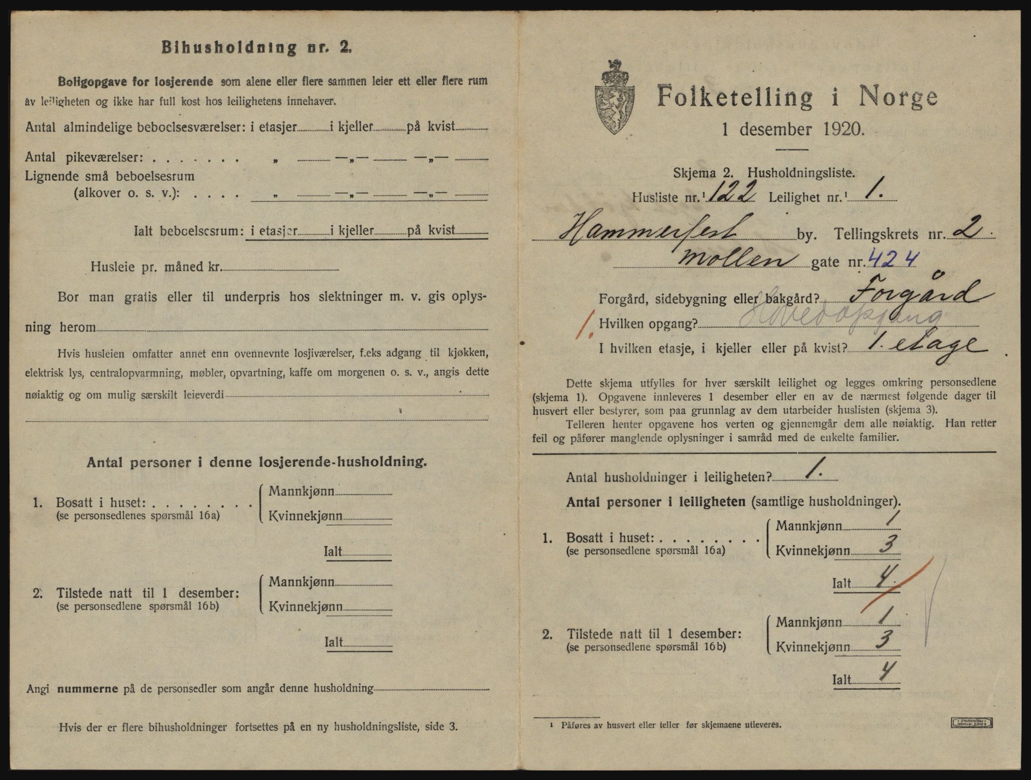 SATØ, Folketelling 1920 for 2001 Hammerfest kjøpstad, 1920, s. 2264