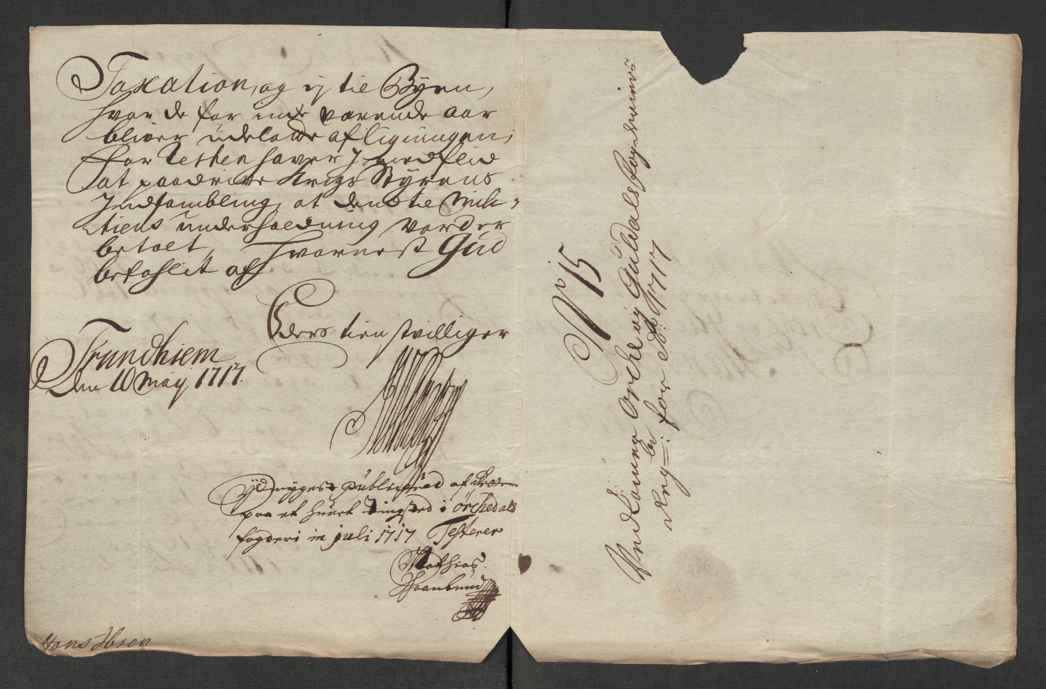 Rentekammeret inntil 1814, Reviderte regnskaper, Fogderegnskap, RA/EA-4092/R60/L3969: Fogderegnskap Orkdal og Gauldal, 1717, s. 167