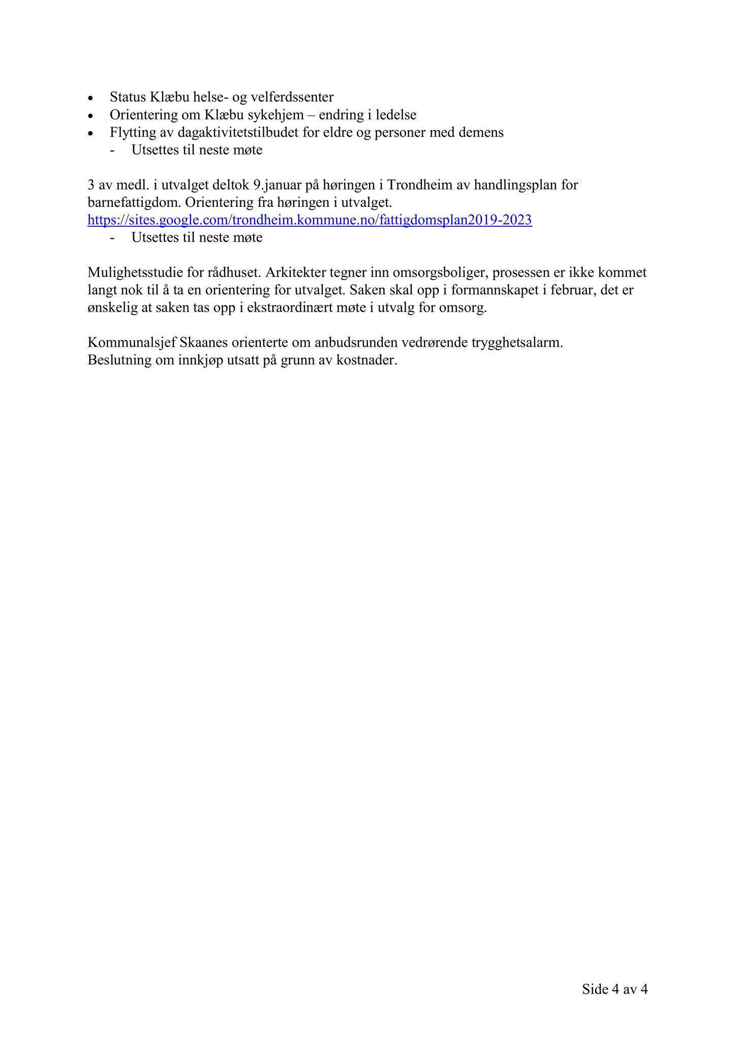 Klæbu Kommune, TRKO/KK/05-UOm/L010: Utvalg for omsorg - Møtedokumenter, 2019, s. 18