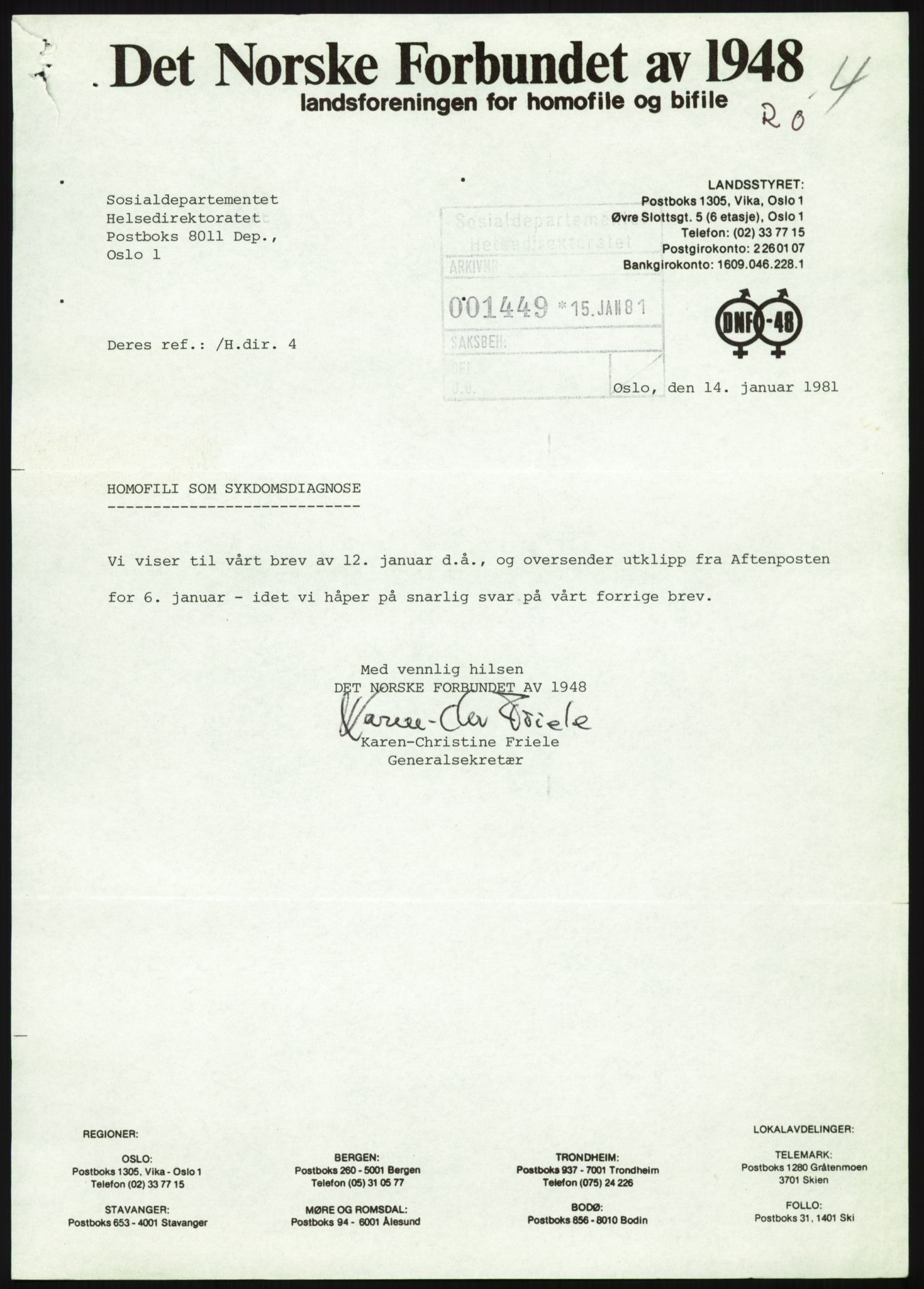 Sosialdepartementet, Helsedirektoratet, Kontoret for psykiatri, H4, RA/S-1286/D/Dc/L0611/0002: Sakarkiv / Homofili, 1962-1983, s. 18