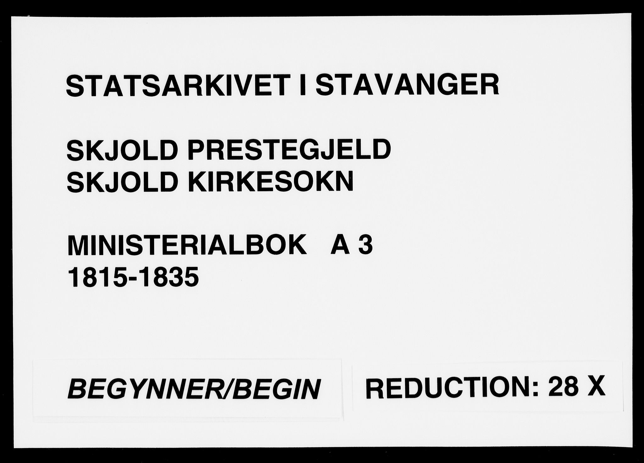 Skjold sokneprestkontor, SAST/A-101847/H/Ha/Haa/L0003: Ministerialbok nr. A 3, 1815-1835