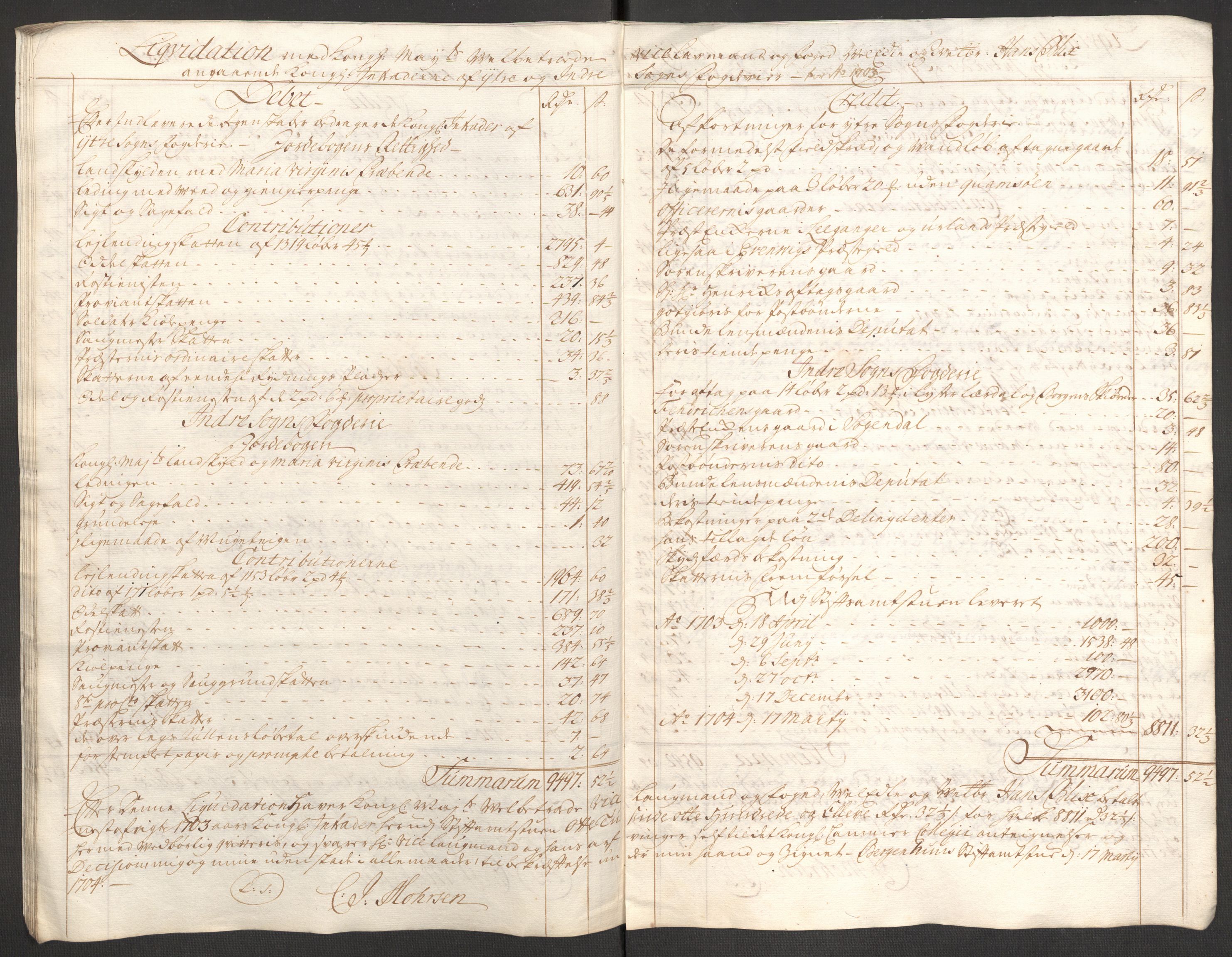 Rentekammeret inntil 1814, Reviderte regnskaper, Fogderegnskap, AV/RA-EA-4092/R52/L3313: Fogderegnskap Sogn, 1703-1704, s. 527