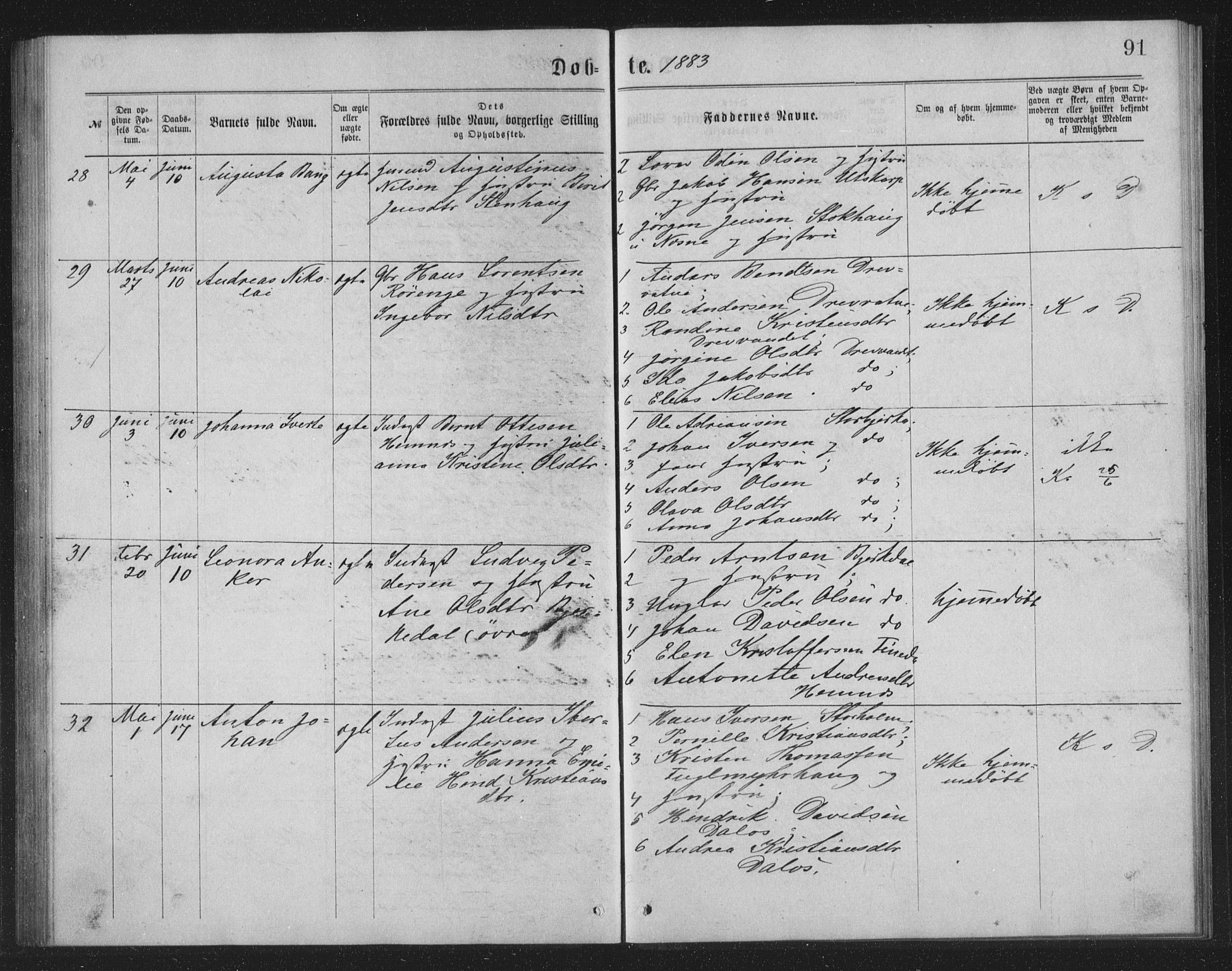 Ministerialprotokoller, klokkerbøker og fødselsregistre - Nordland, AV/SAT-A-1459/825/L0369: Klokkerbok nr. 825C06, 1873-1885, s. 91