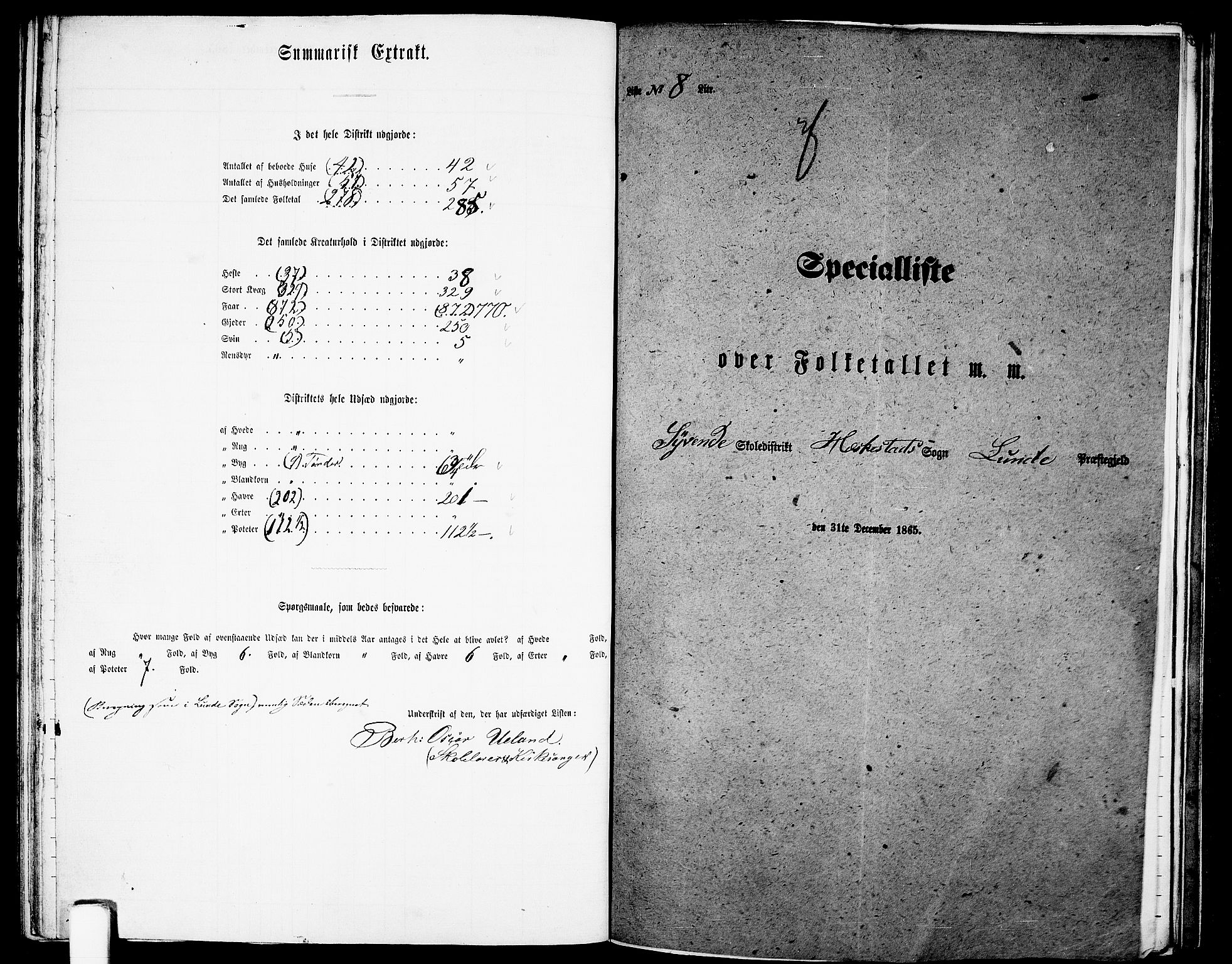 RA, Folketelling 1865 for 1112P Lund prestegjeld, 1865, s. 83