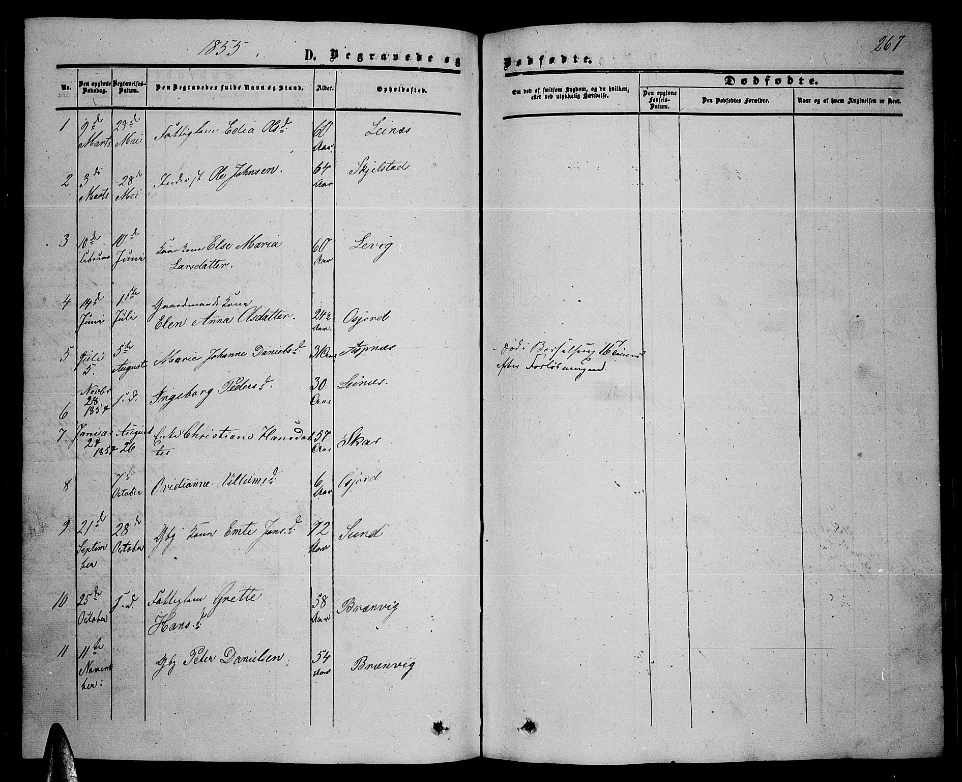 Ministerialprotokoller, klokkerbøker og fødselsregistre - Nordland, SAT/A-1459/857/L0827: Klokkerbok nr. 857C02, 1852-1879, s. 267