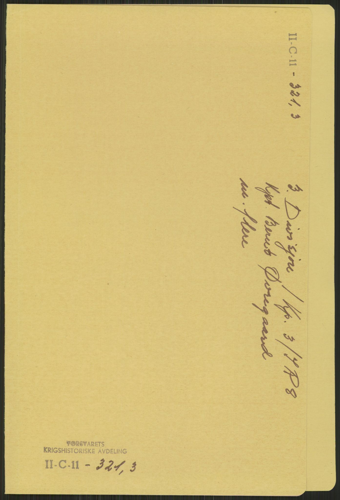 Forsvaret, Forsvarets krigshistoriske avdeling, AV/RA-RAFA-2017/Y/Yb/L0092: II-C-11-321-330  -  3. Divisjon., 1940, s. 1