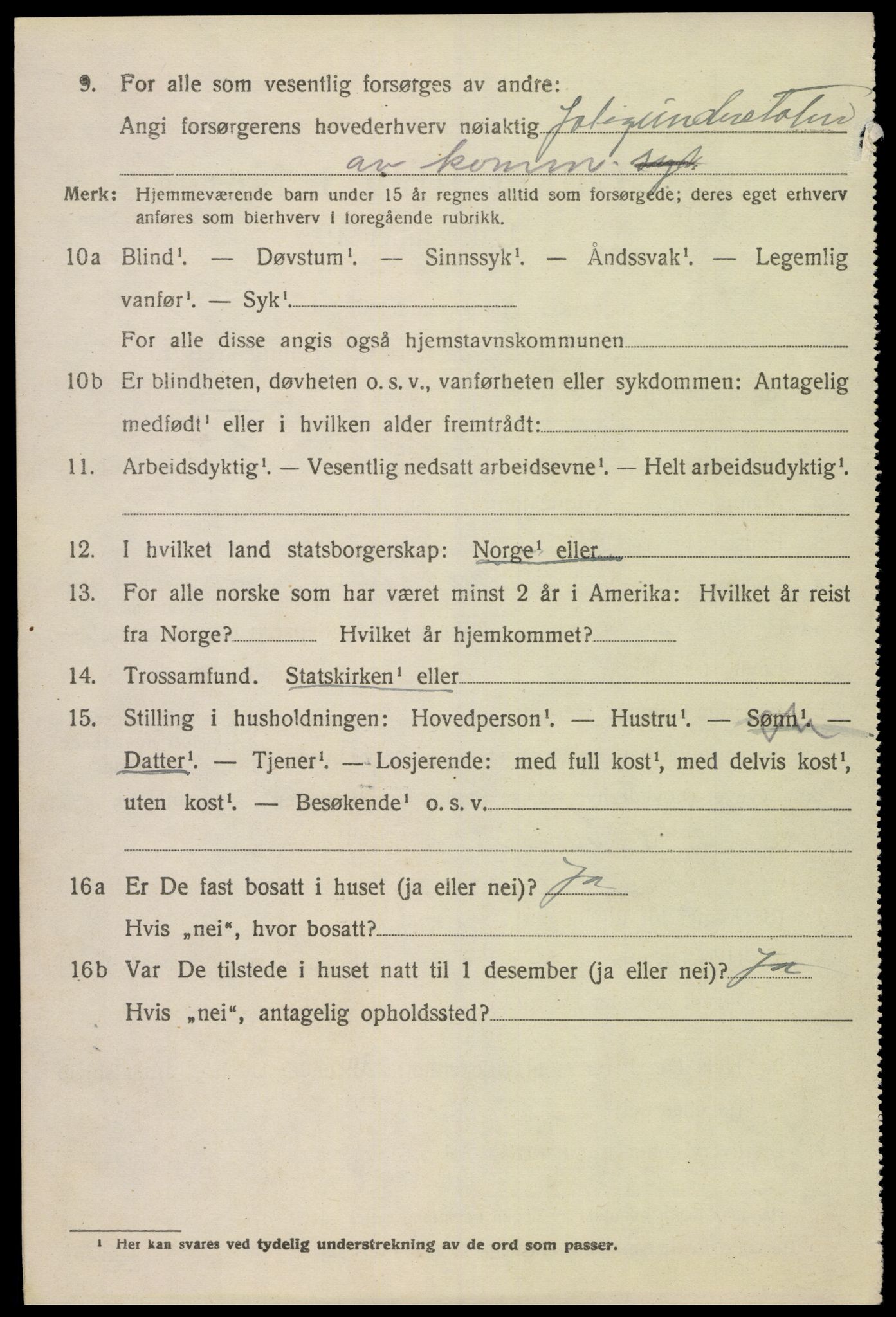 SAK, Folketelling 1920 for 0929 Åmli herred, 1920, s. 4450