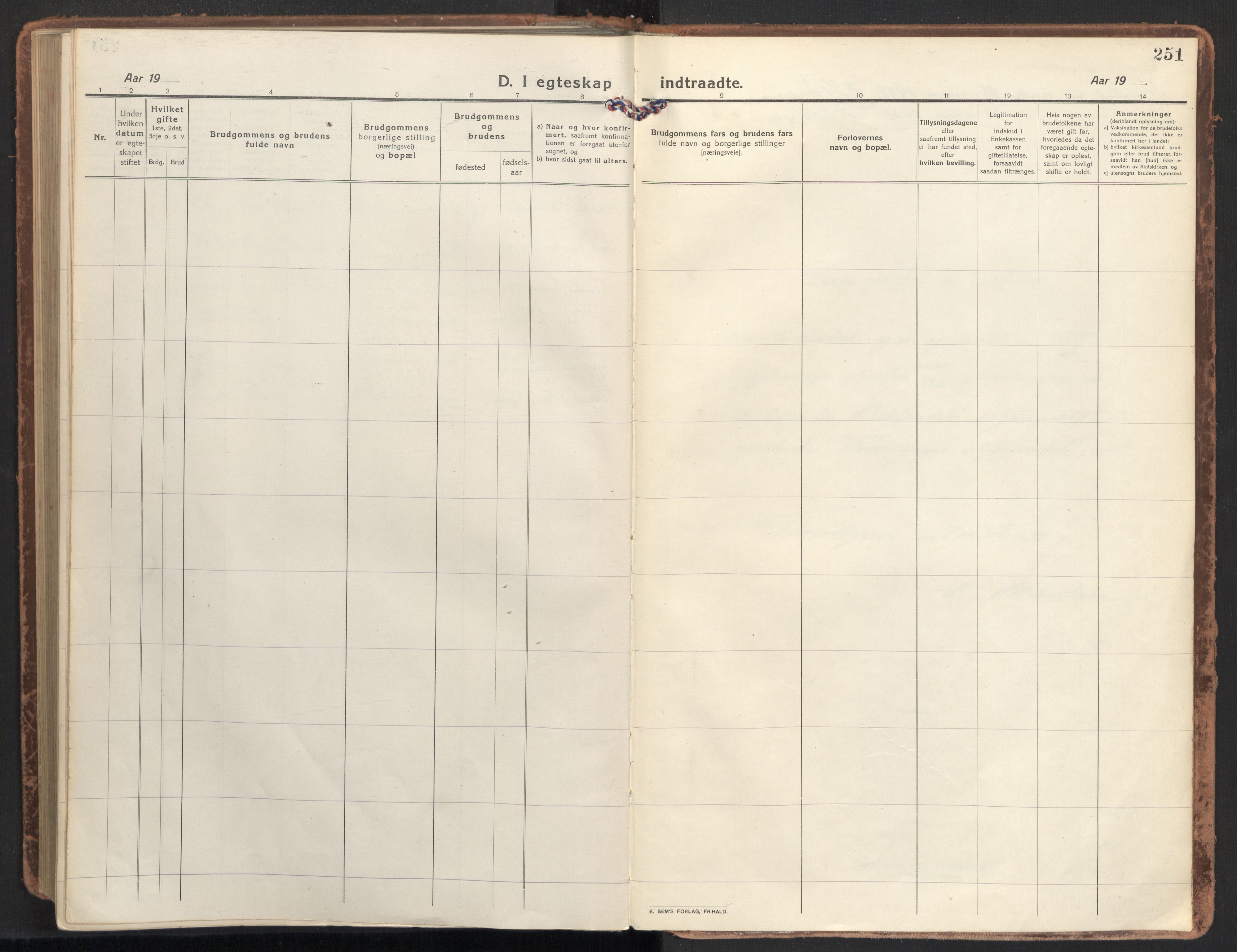 Ministerialprotokoller, klokkerbøker og fødselsregistre - Sør-Trøndelag, AV/SAT-A-1456/604/L0206: Ministerialbok nr. 604A26, 1917-1931, s. 251
