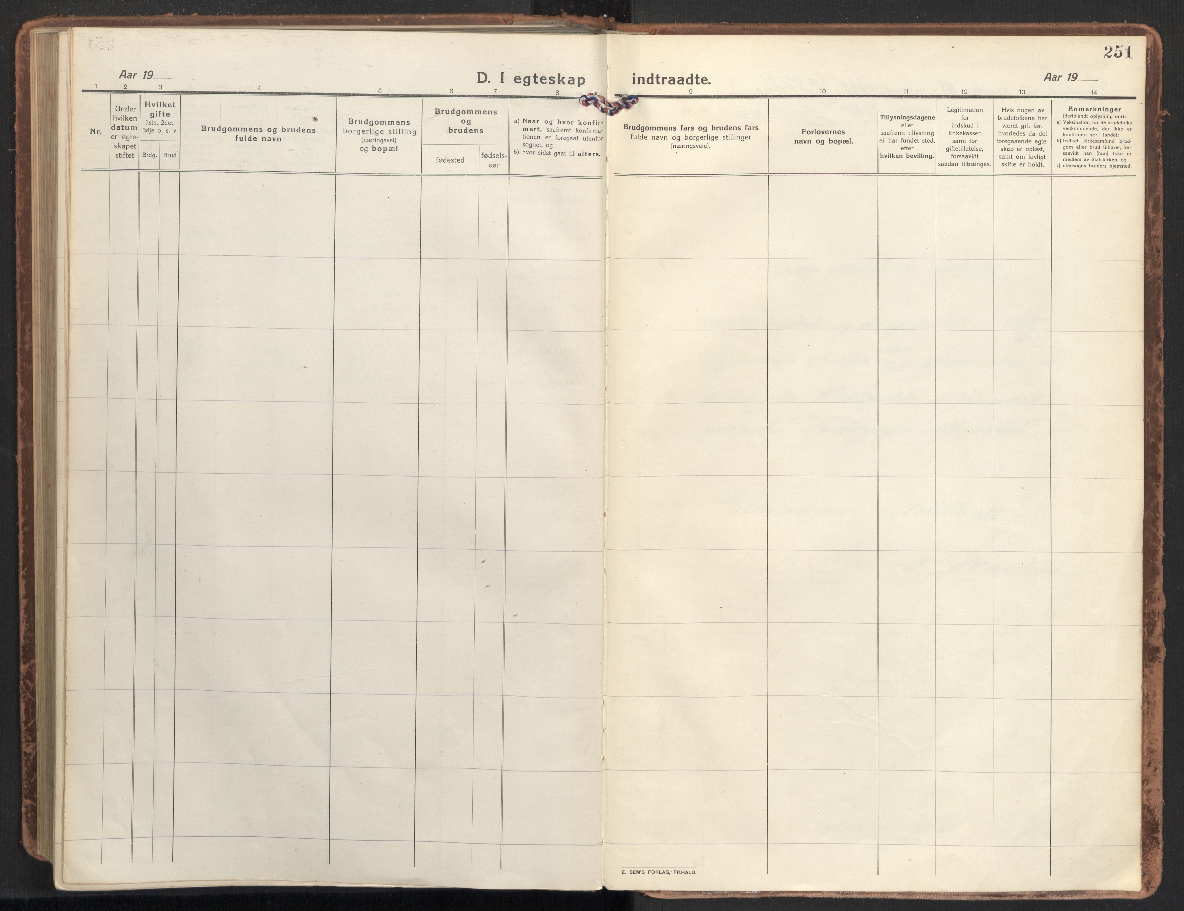 Ministerialprotokoller, klokkerbøker og fødselsregistre - Sør-Trøndelag, SAT/A-1456/604/L0206: Ministerialbok nr. 604A26, 1917-1931, s. 251