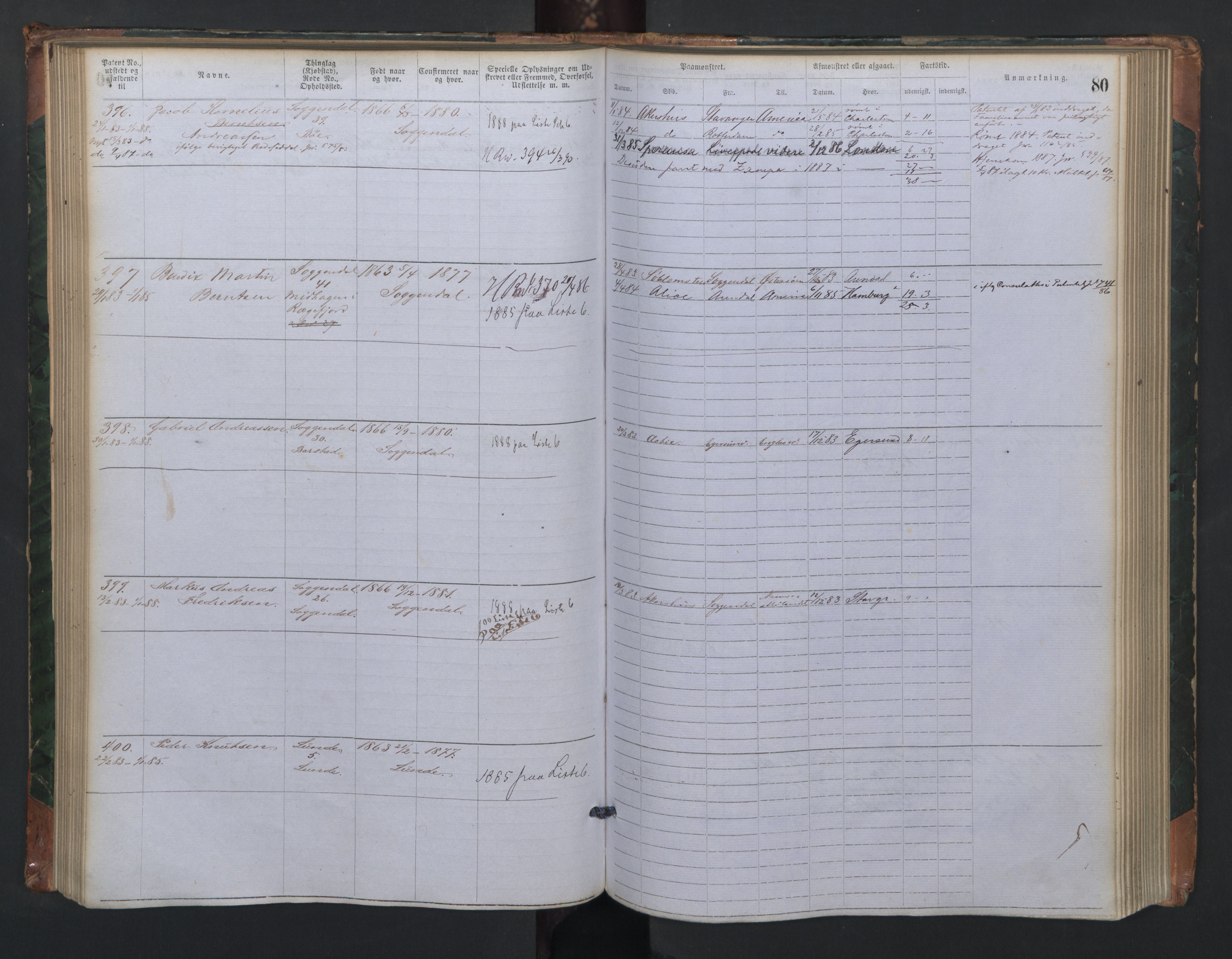 Sogndal mønstringskrets, SAK/2031-0020/F/Fa/L0001: Annotasjonsrulle nr 1-635 med register, P-1, 1868-1931, s. 71