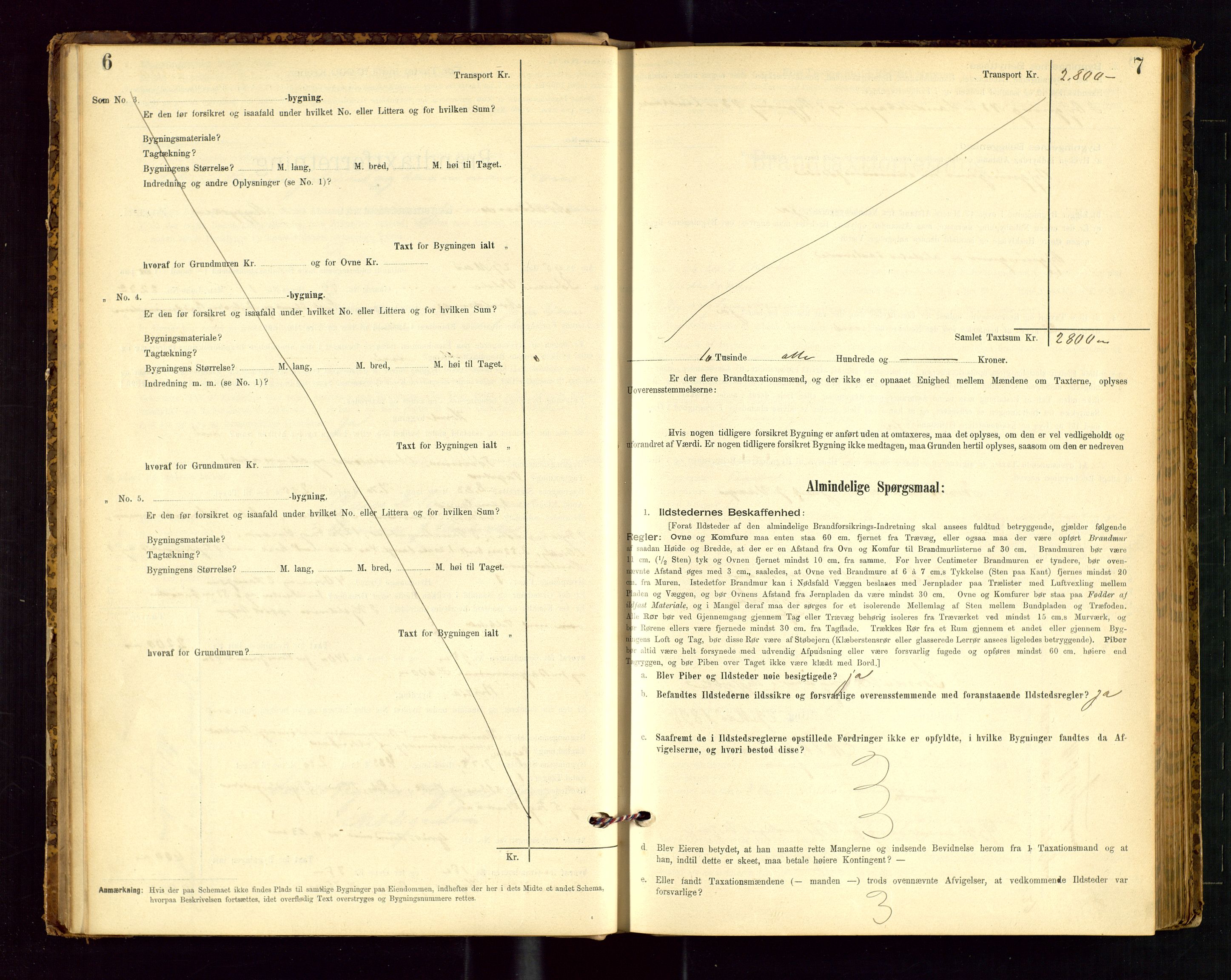 Avaldsnes lensmannskontor, SAST/A-100286/Gob/L0001: "Brandtaxationsprotokol for Avaldsnes Lensmandsdistrikt Ryfylke Fogderi", 1894-1925, s. 6-7