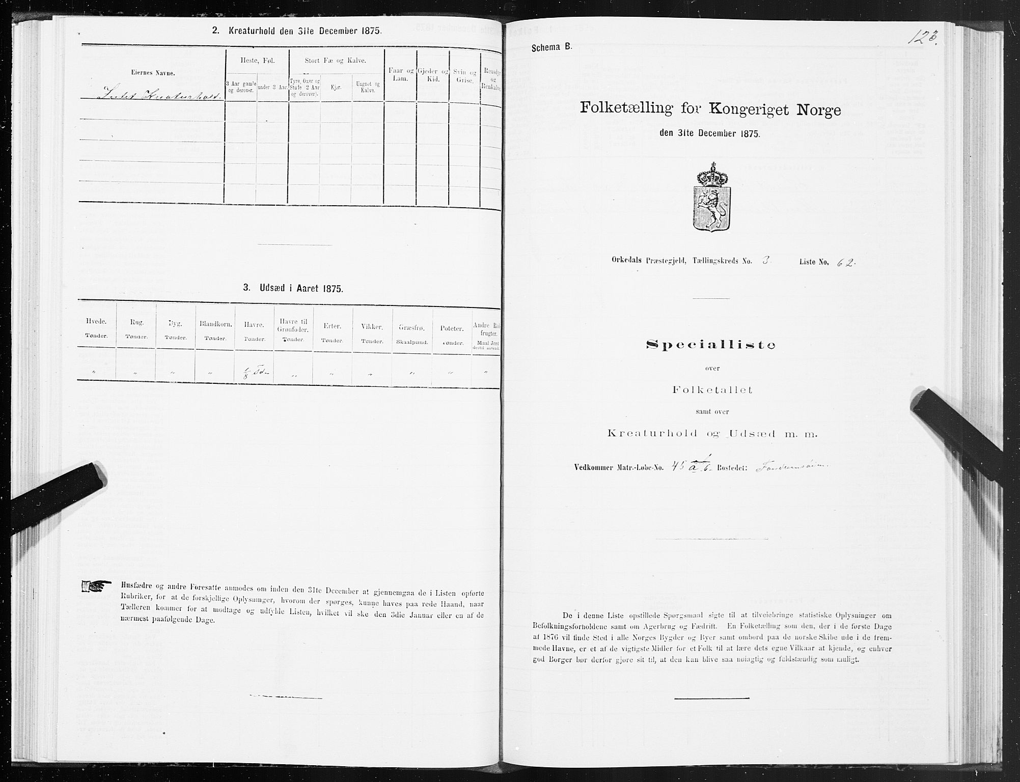 SAT, Folketelling 1875 for 1638P Orkdal prestegjeld, 1875, s. 2123