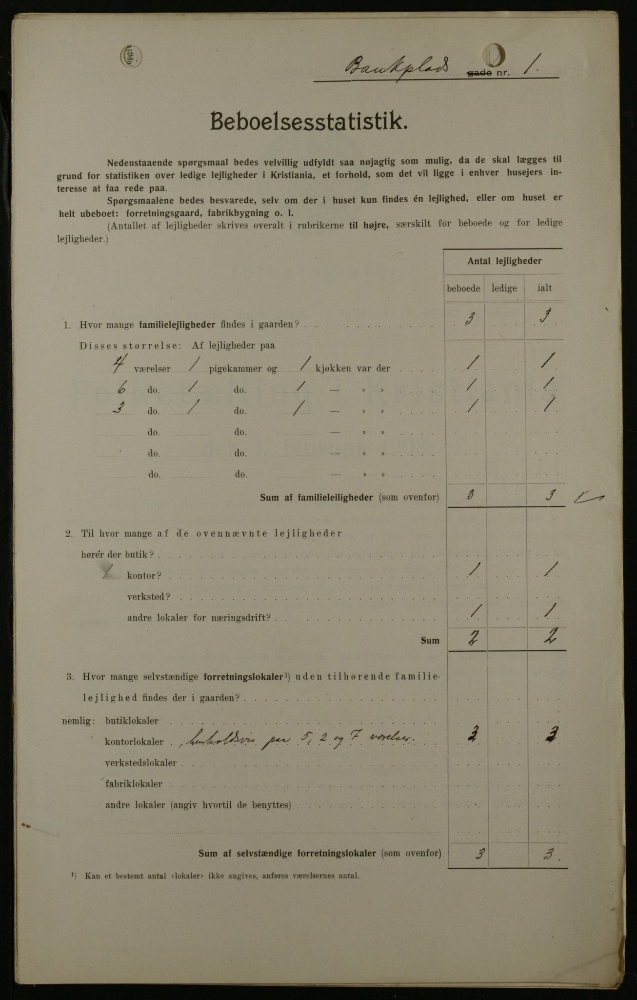 OBA, Kommunal folketelling 1.2.1908 for Kristiania kjøpstad, 1908, s. 3332