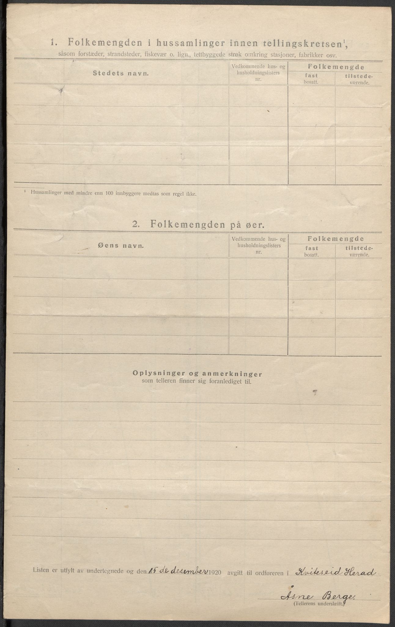SAKO, Folketelling 1920 for 0829 Kviteseid herred, 1920, s. 53